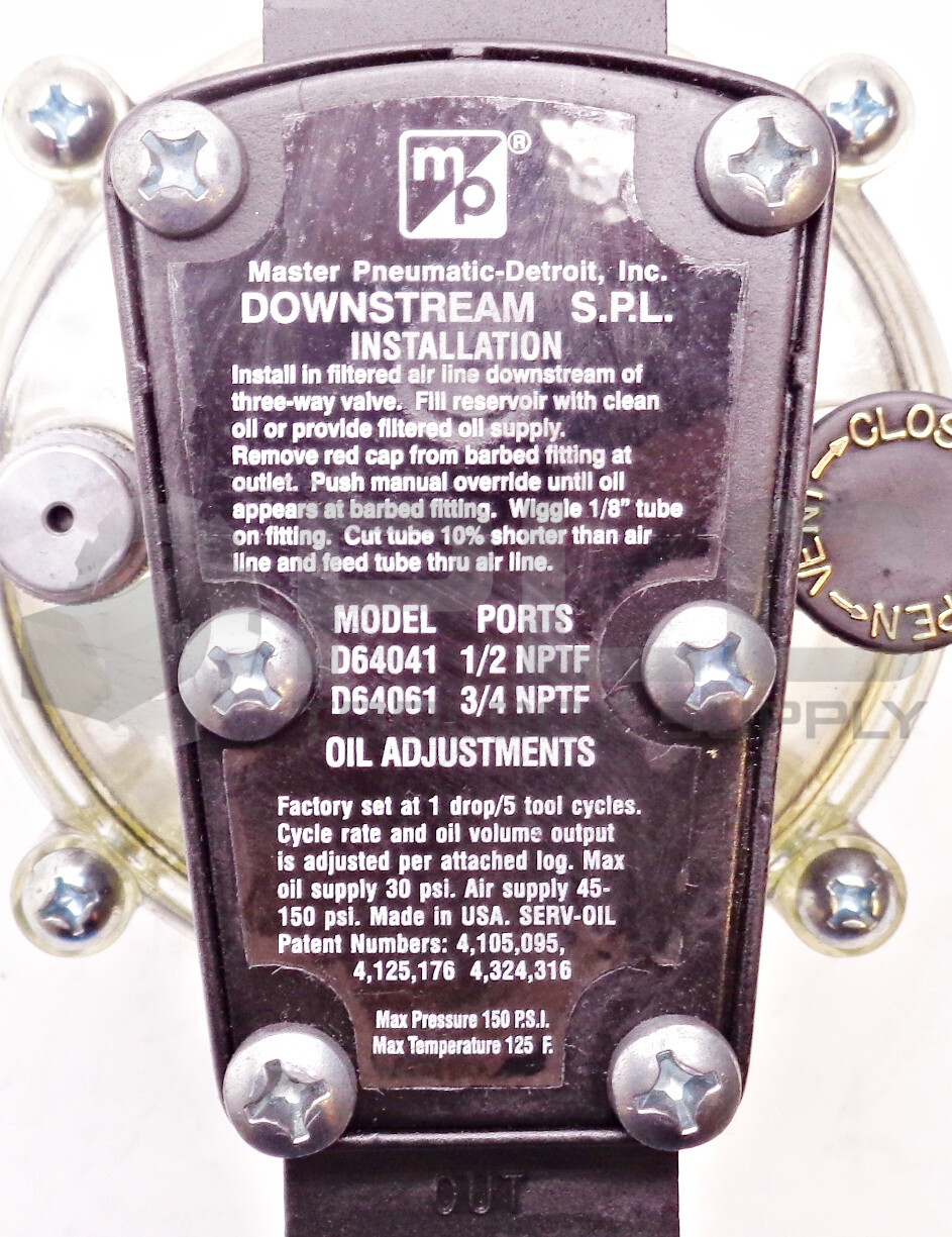 MASTER PNEUMATIC D64041 LUBRICATOR D64061