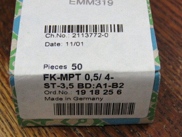 PHOENIX CONTACT FK-MPT 0,5/4-ST-3,5 BD:A1-B2 Qty of 25 per Lot PCB connector, n