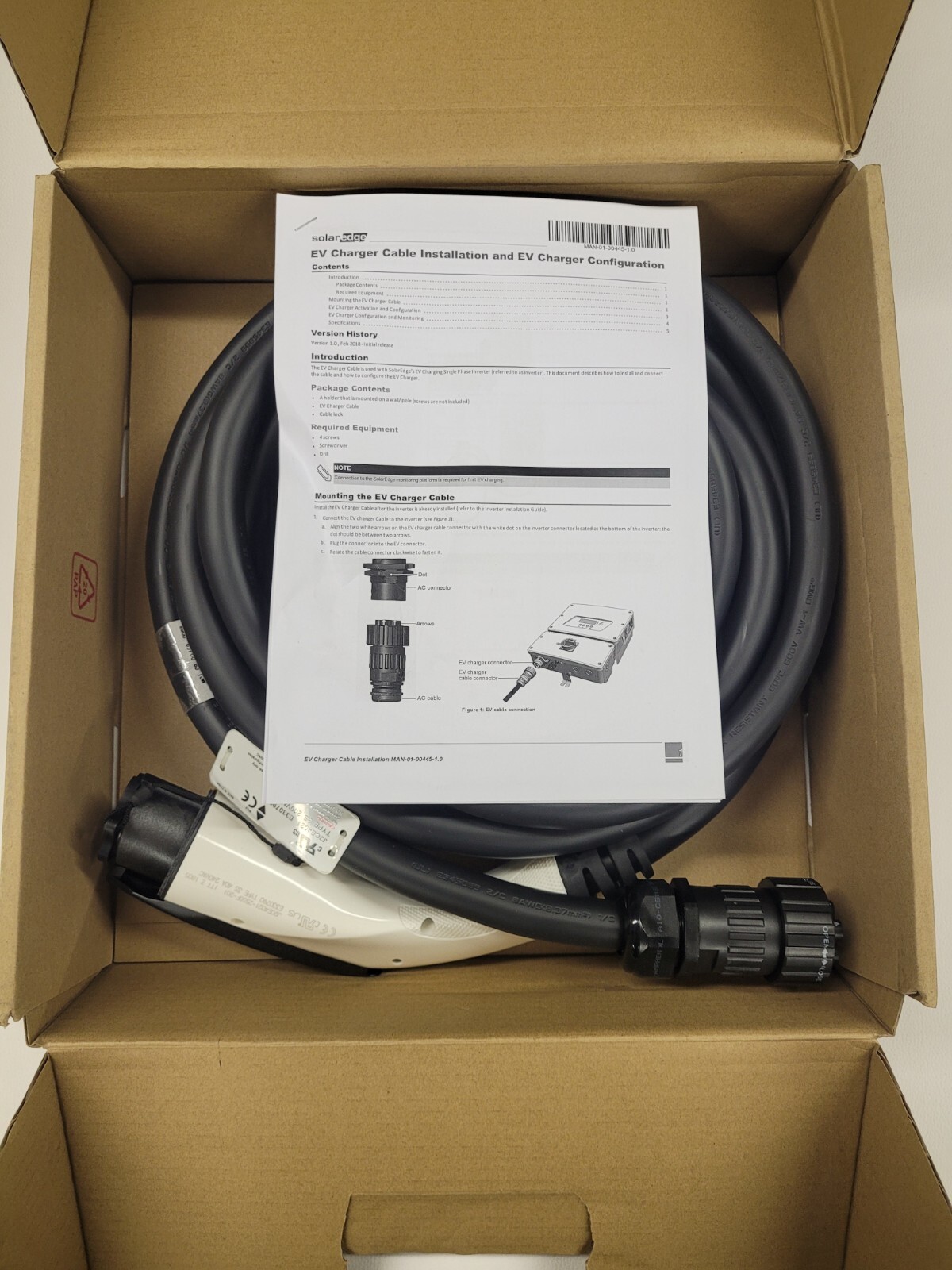 SolarEdge SE-EV-KIT-25J40-1 Charging Kit 25′ 40A