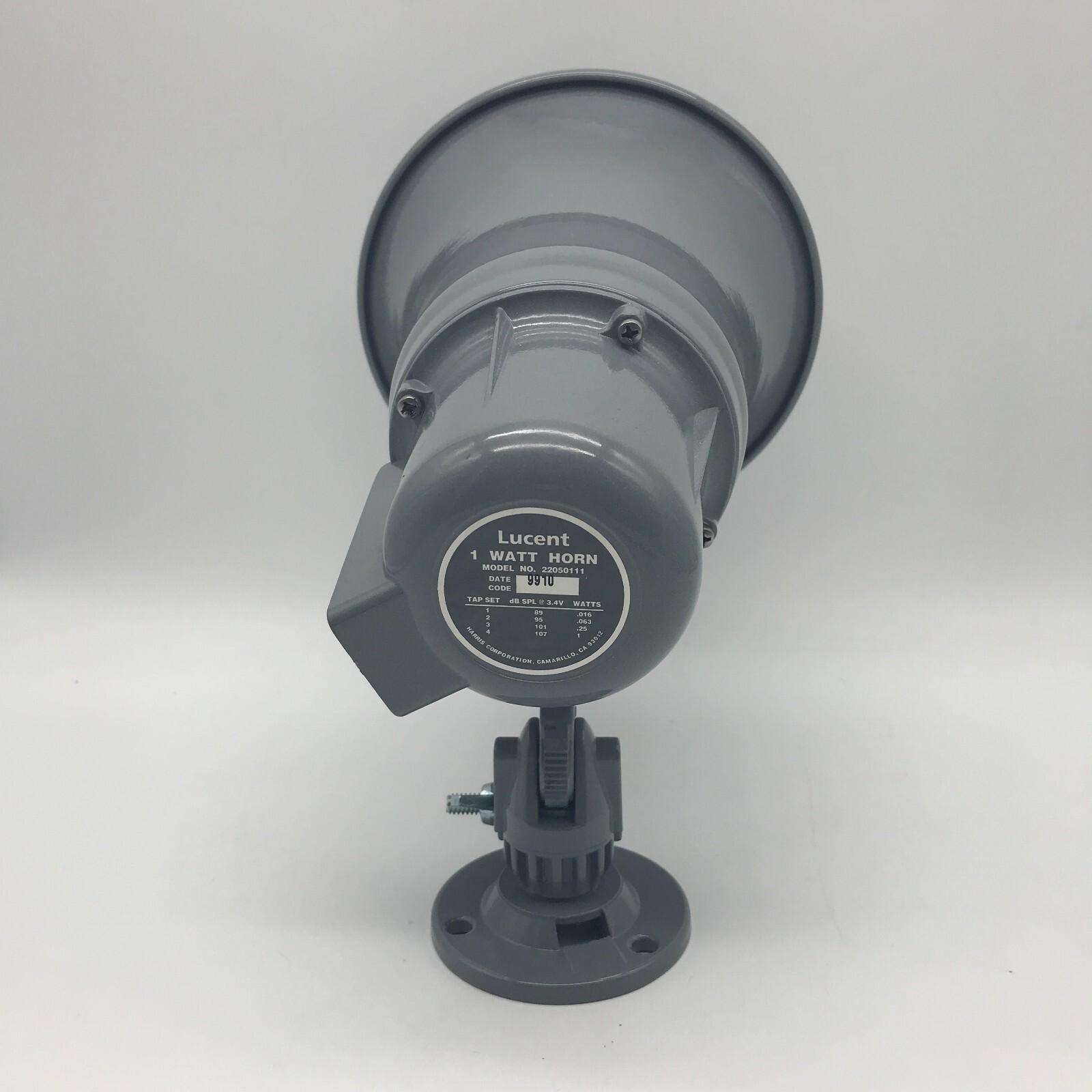 Lucent 1 Watt Loudspeaker Horn Model 22050111 Gray Harris Corporation