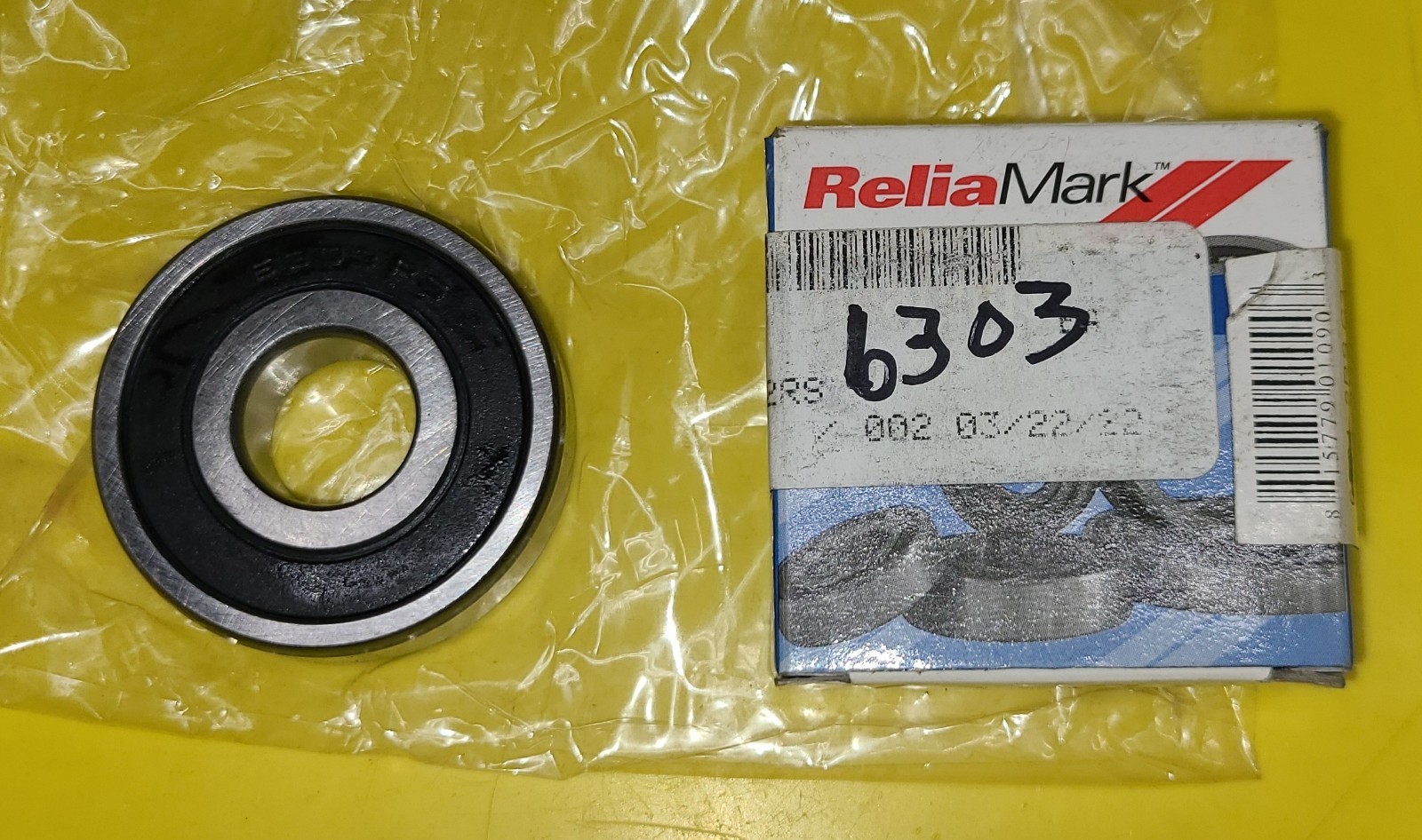 ReliaMark 6303RS Ball Bearing,17 mm ID, 47 mm OD, 14 mm Width, Double Sealed
