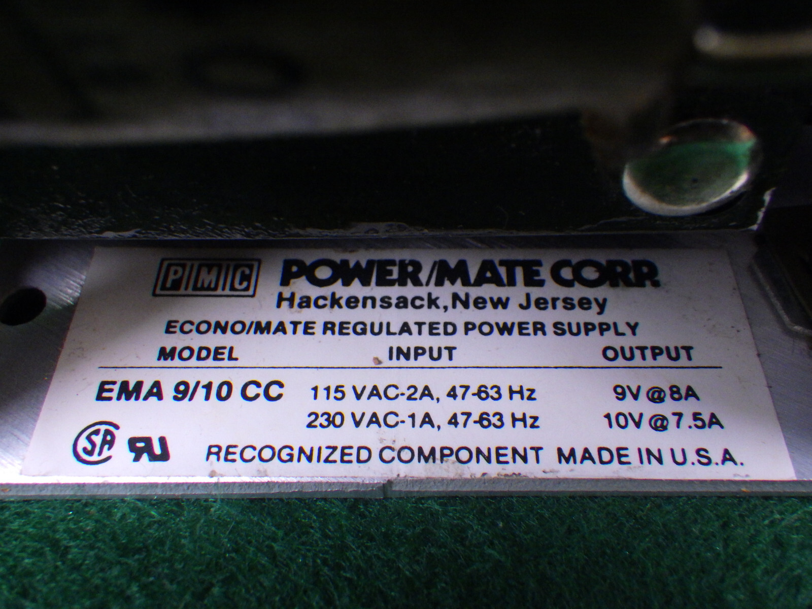 New old stock PMC transformer power supply 120V-230V in/9V-10V output Power Mate