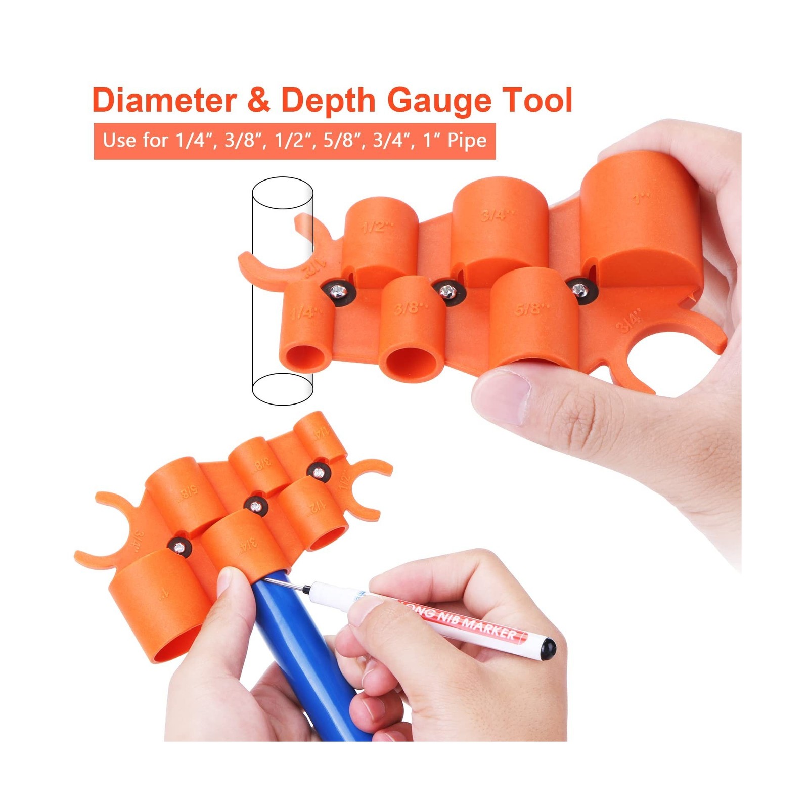 1/4” – 1” Depth Gauge and Pipe Deburring Tool, 1/8” to 1-5/8… FAST USA SHIP