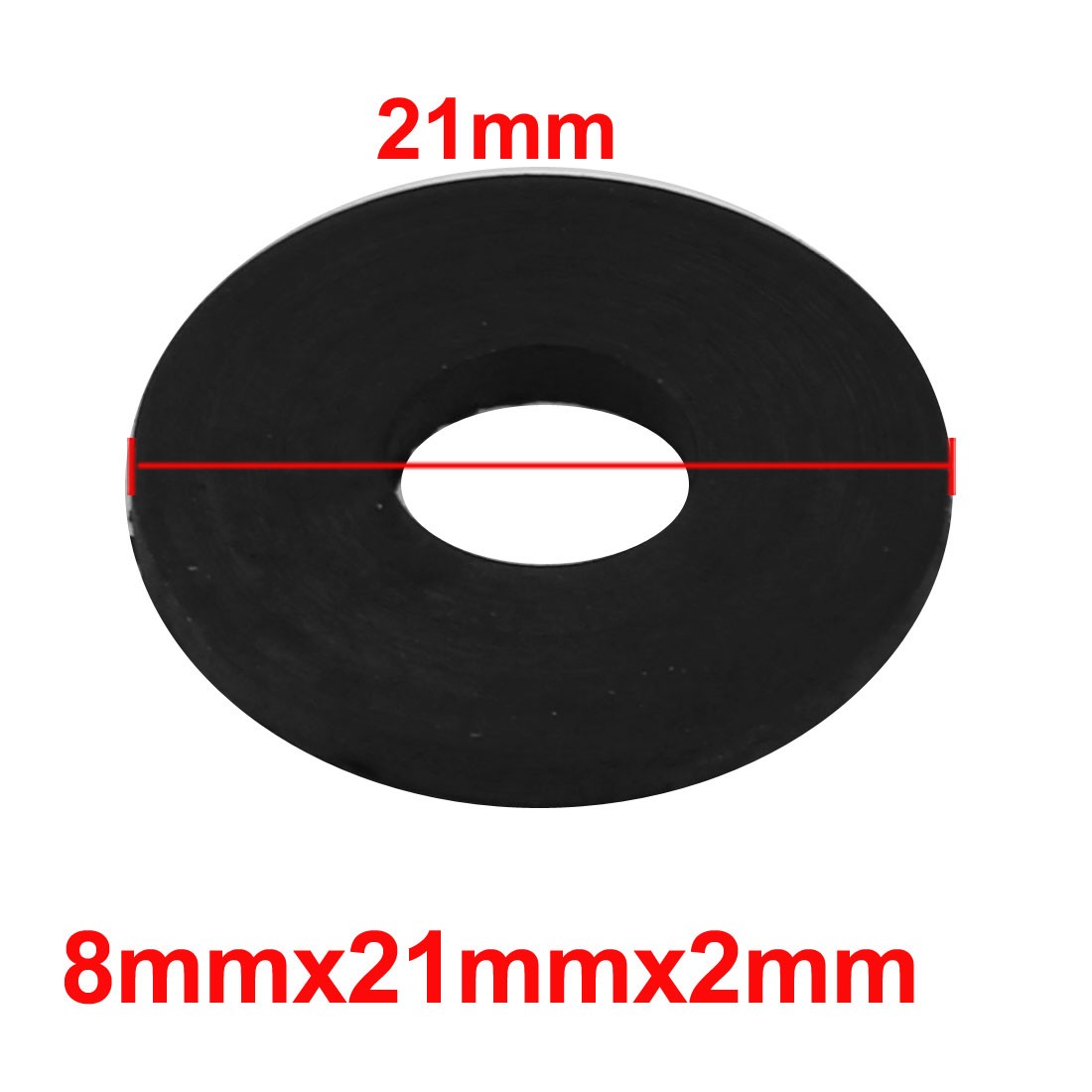30Pc Black Rubber Round Flat Washer Assortment Size 8x21x2mm Flat Washer