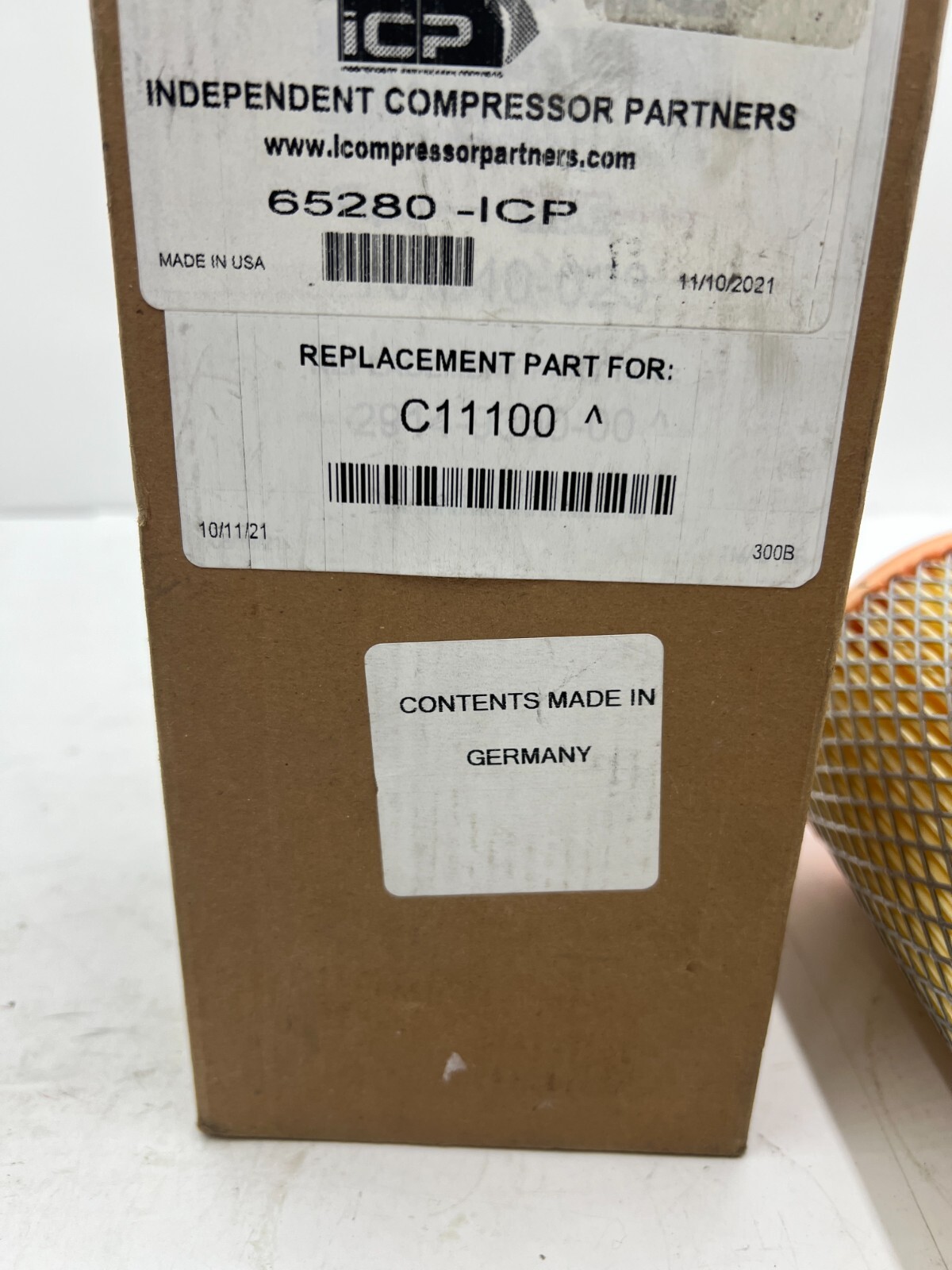ICP Independent Compressor Partner Replacement Filter 65280-ICP fits C11100