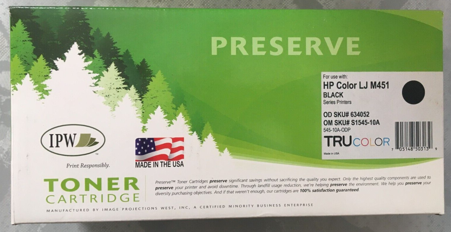 IPW Lot of 2 HP Toner Cartridge Preserve HP M451 Black New