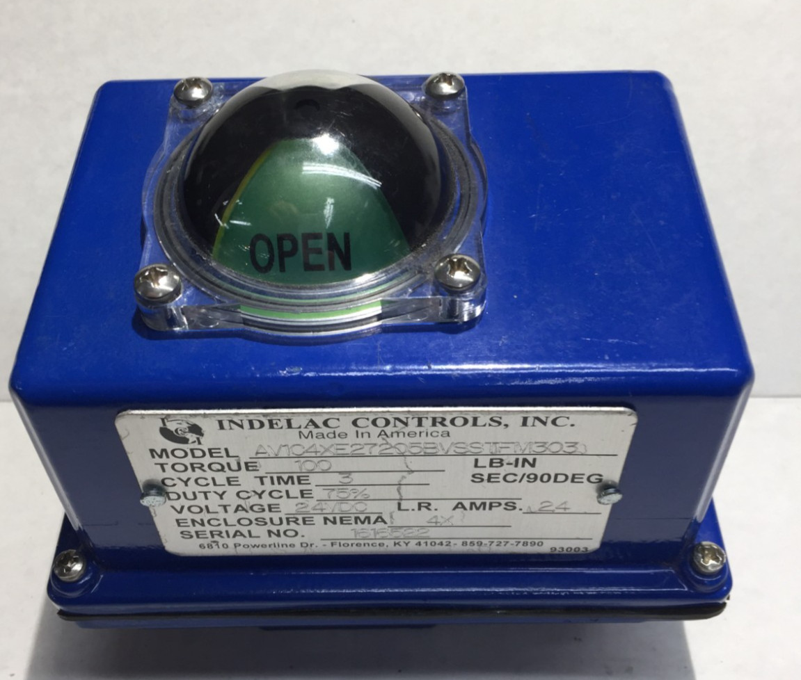 INDELAC CONTROL MODEL-AV1C4XE27205BVSSTFM303 NEMA 4X TORQUE 100 LB-IN 24VDC 2.4A