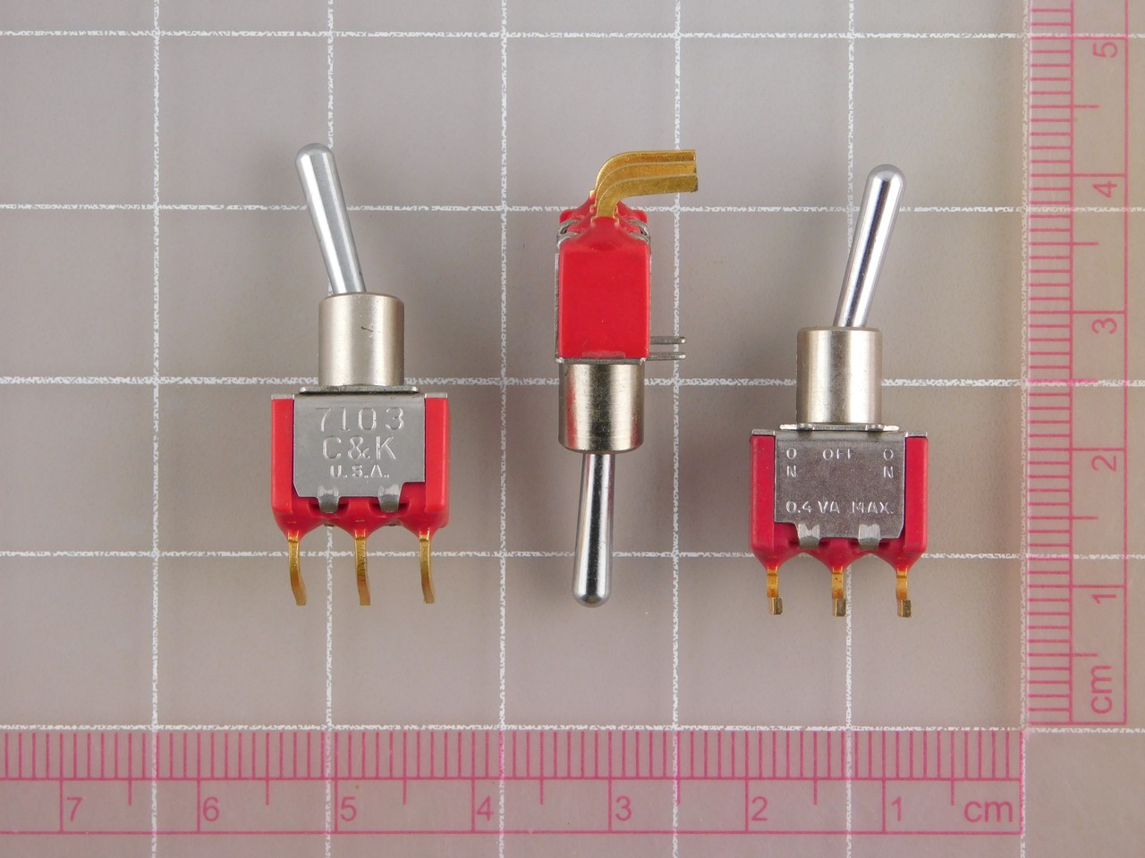 Lot of 27 CK COMPONENTS 7103SD9ABE SWITCH TOGGLE SPDT 0.4VA 20V X131334