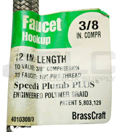 LOT OF 4 NEW BRASSCRAFT B1-12AF CONNECTOR, 12″, 3/8″ FEMALE x 1/2″ FEMALE