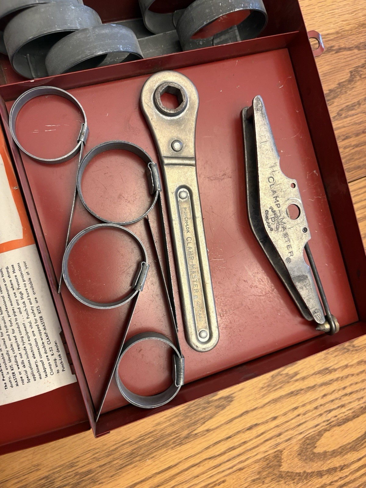 CLAMP-MASTER Punch Loc Band It Type Clamp Tool Set K-52 Kit & Steel Case USA