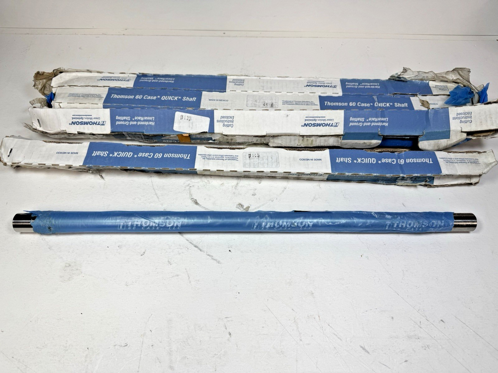 (4) THOMSON 24 X 1 IN QS1L24 LINEAR SHAFT CARBON STEEL UNFINISHED 60 HRC 5JW71
