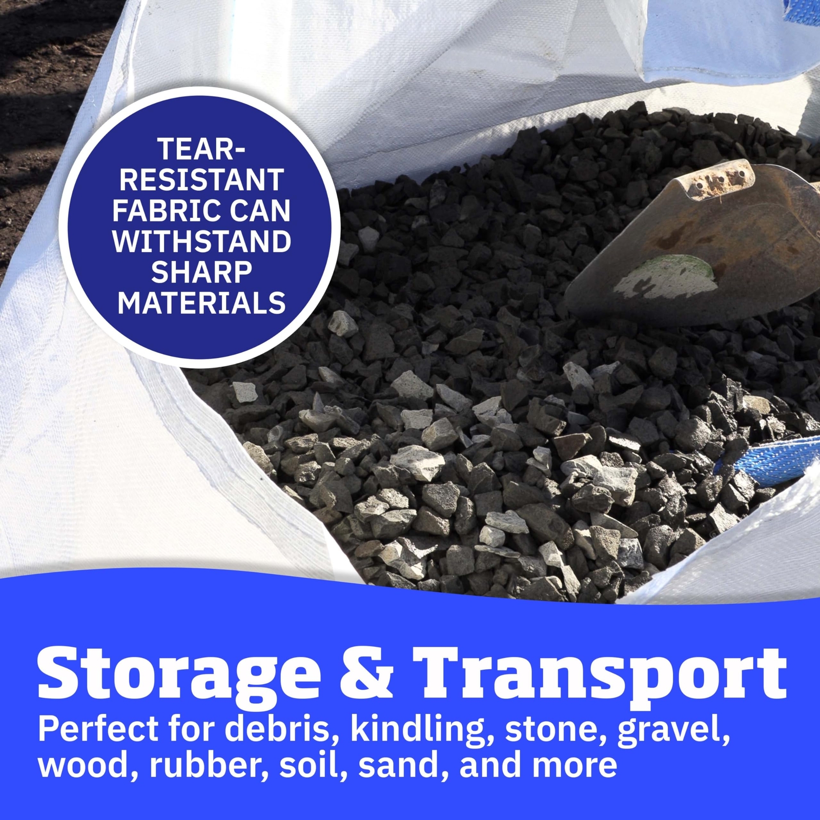 DURASACK Heavy Duty Builder’s Bulk Bags 100-Gallon White Woven Polypropylene