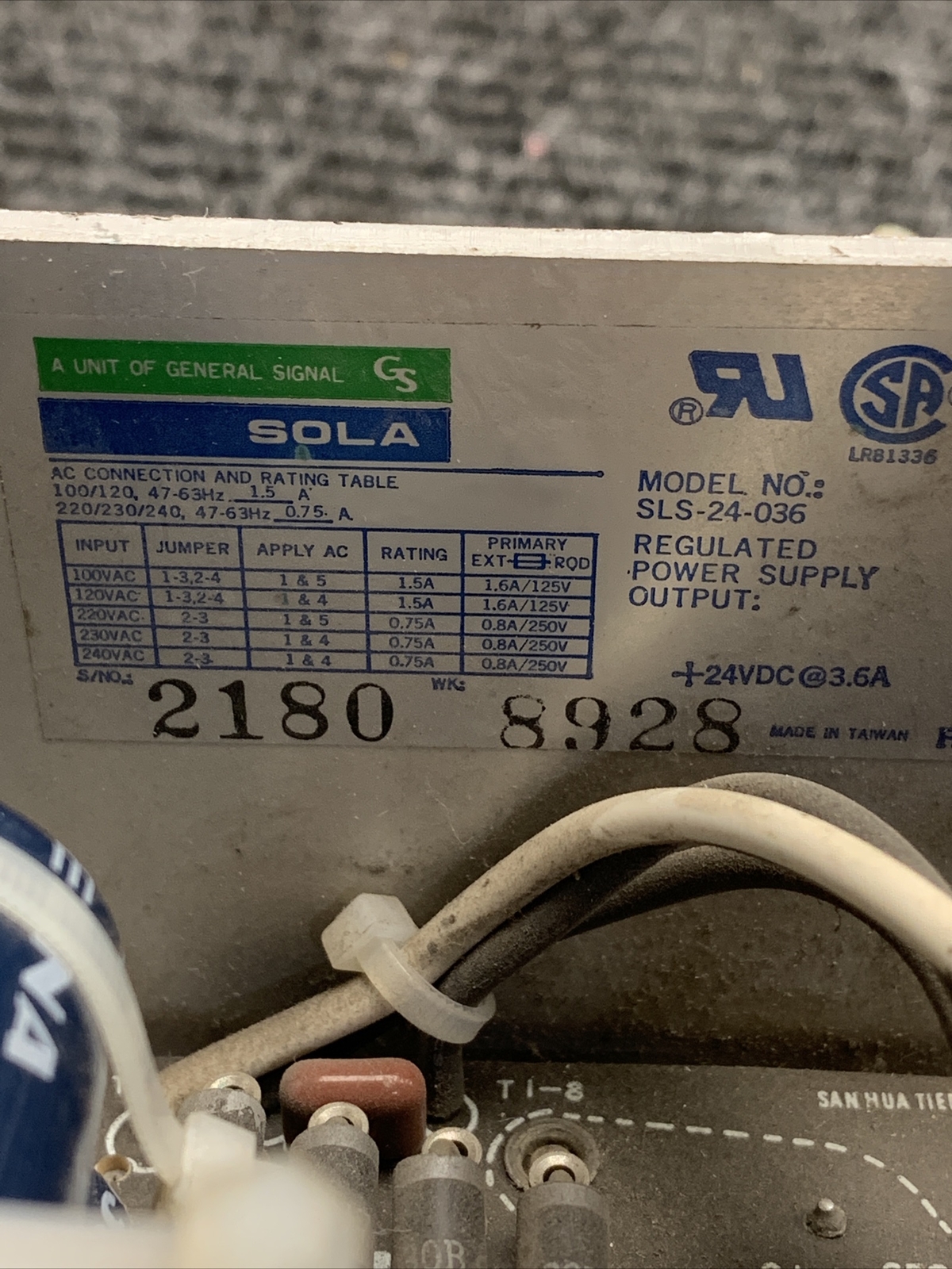 Used Sola SLS-24-036 Regulated Power Supply