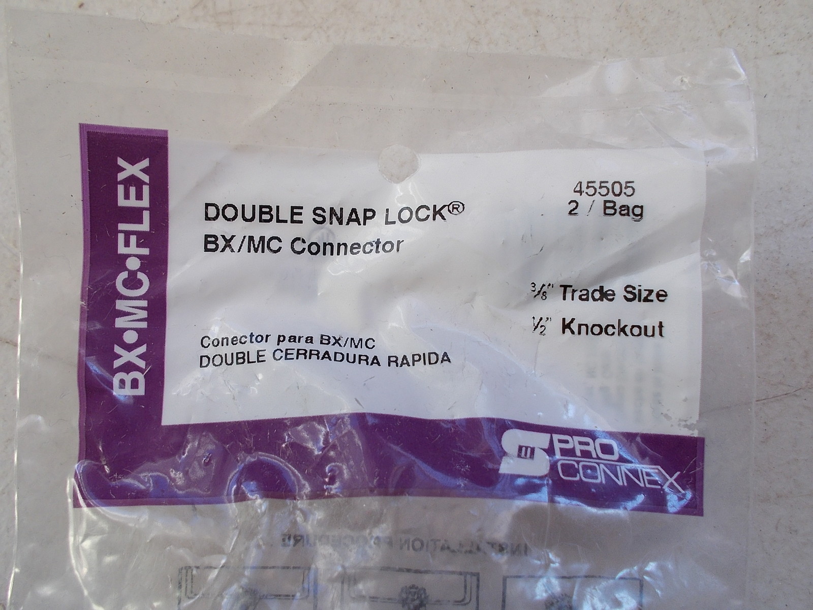 NEW BX-MC-Flex Double Snap Lock BX/MC Connector 3/8″, Lot of 5 *FREE SHIPPING*