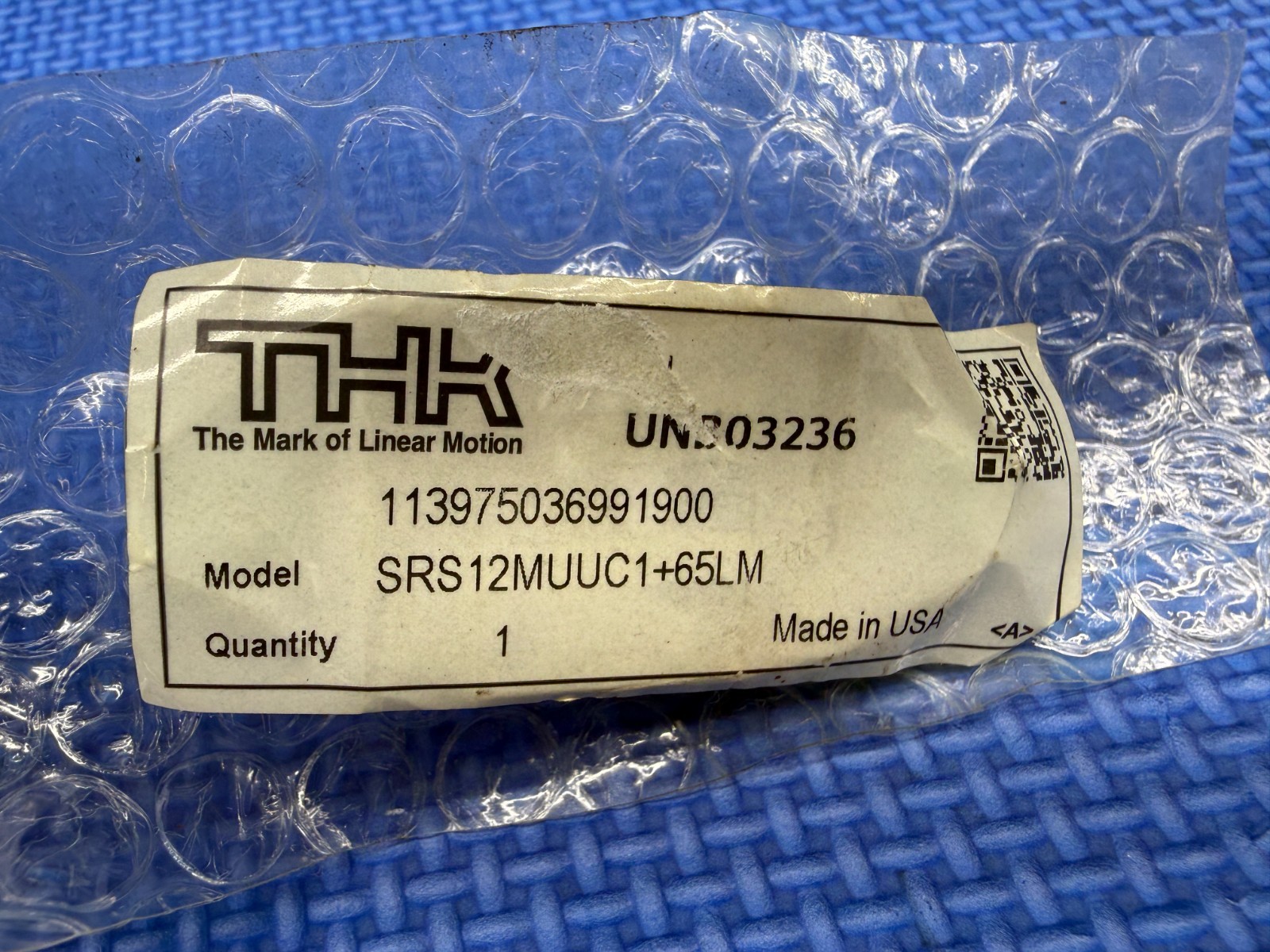 THK SRS12MUUC1+65LM SRS-Series Miniature Motion Linear Guide Assembly
