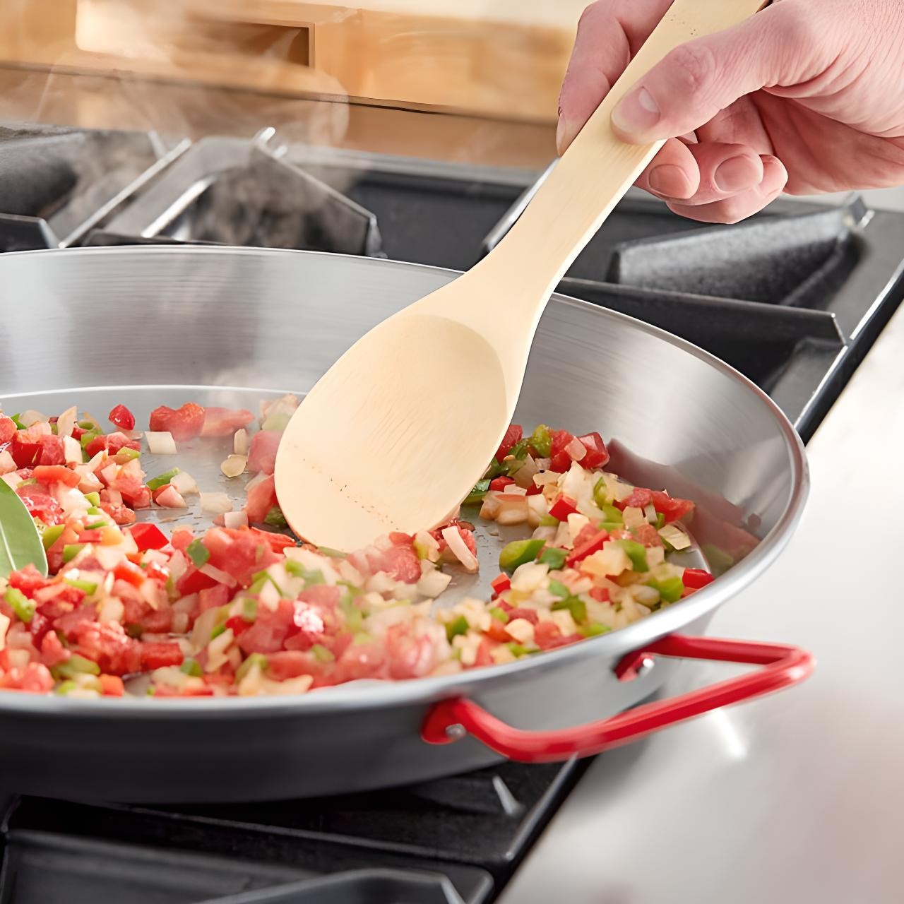 OCS Parts 8-Inch Polished Carbon Steel Paella Skillet Pan