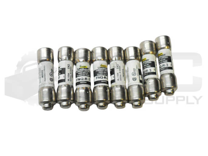 LOT OF 8 BUSSMANN FNQ-R-3 LIMITRON FUSE 3A 600VAC