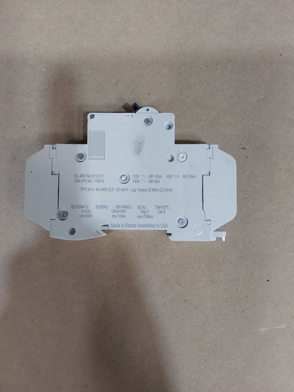 SCHNEIDER ELECTRICS C60 15A 240V 60V MULTI 9