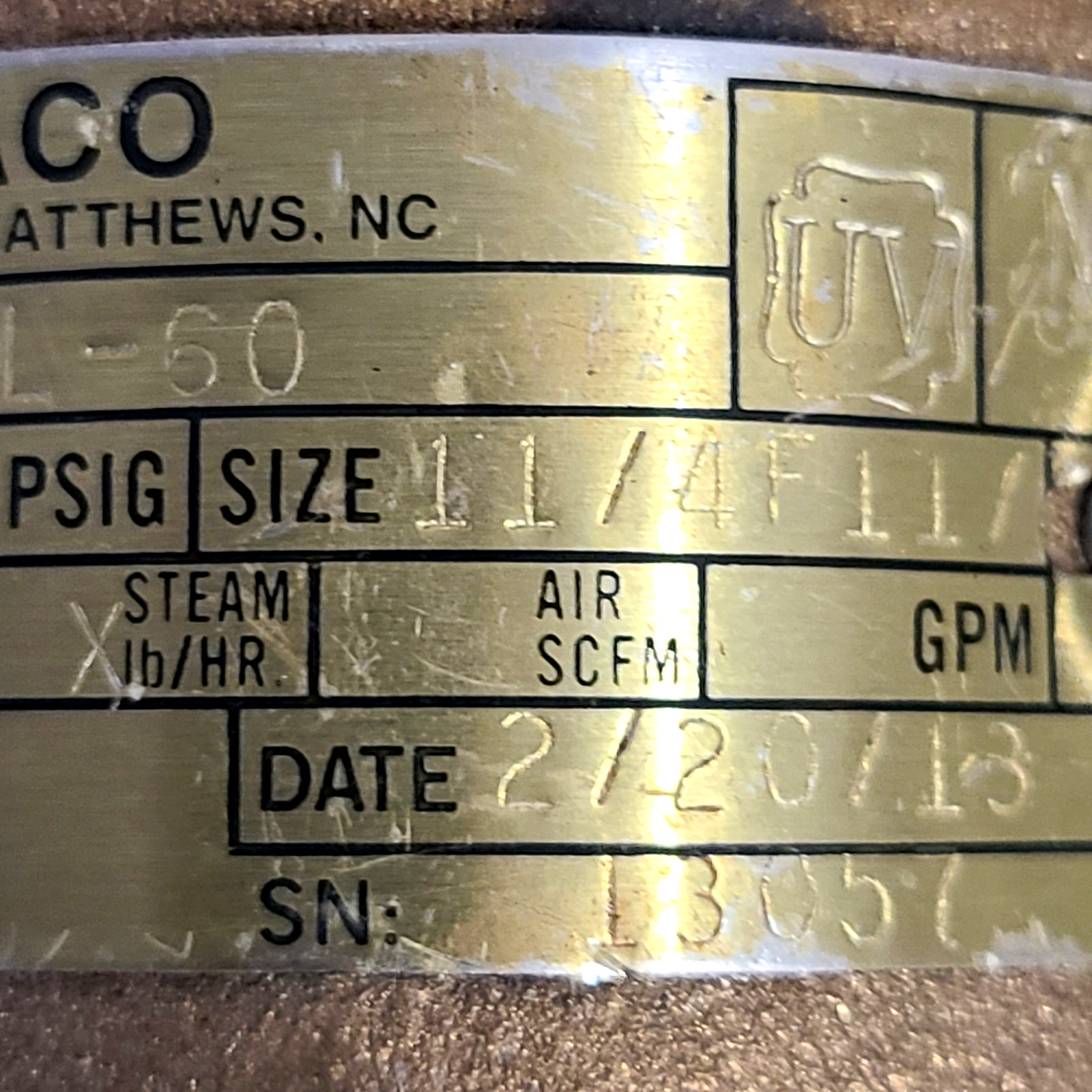 APOLLO CONBRACO 19-MFFL-60 SAFETY RELIEF VALVE 1-1/4″ 60 PSIG