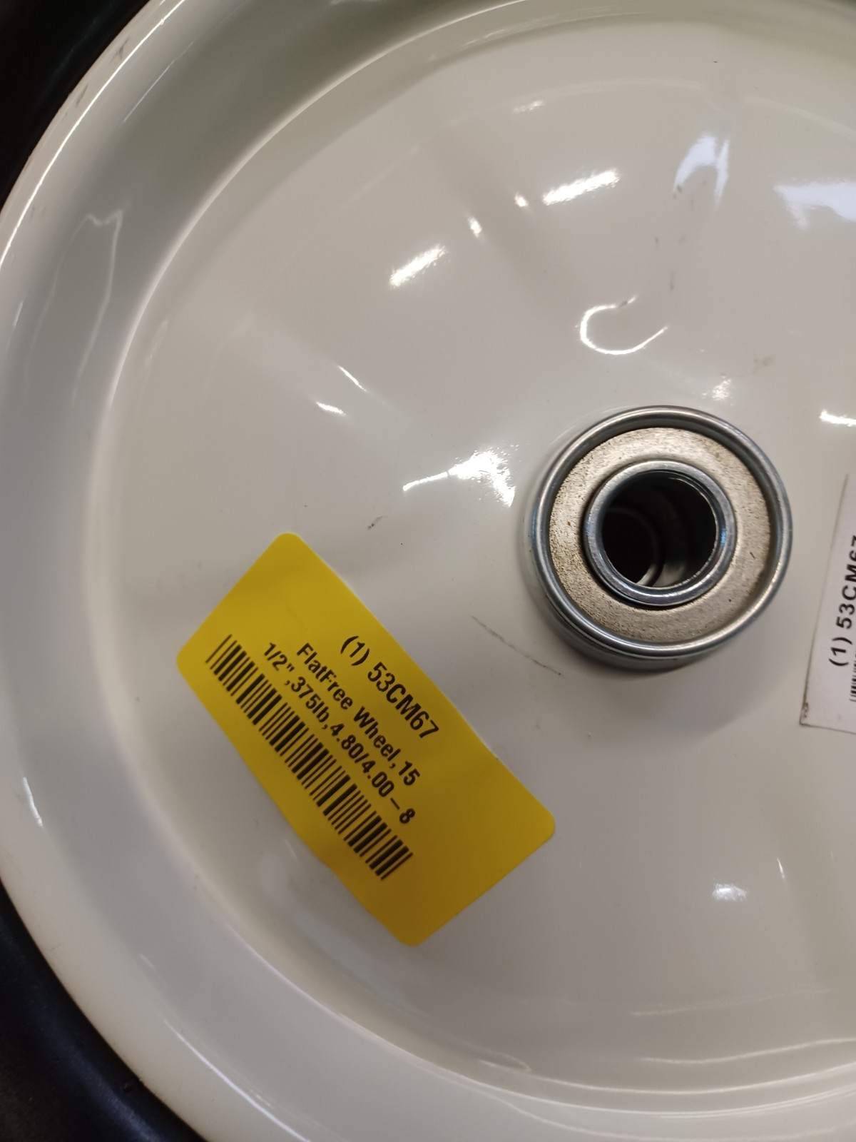 Lot of 2 GRAINGER APPROVED 53CM67 FlatFree Wheel,15 1/2″,375lb 4.80/4.00-8