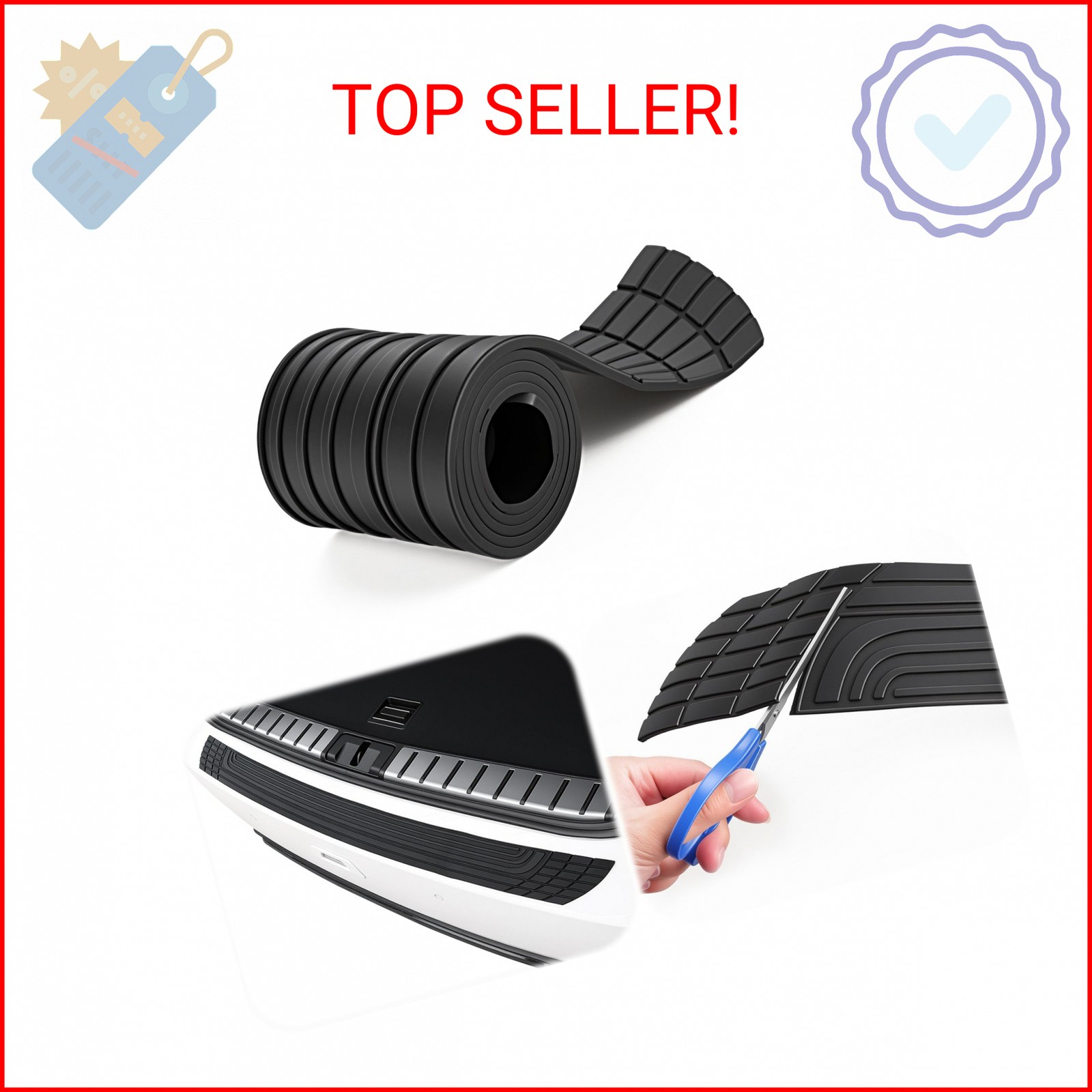 SINGARO Car Rear Bumper Protector, 42inch x3.4inch Car/SUV Universal Rubber Anti