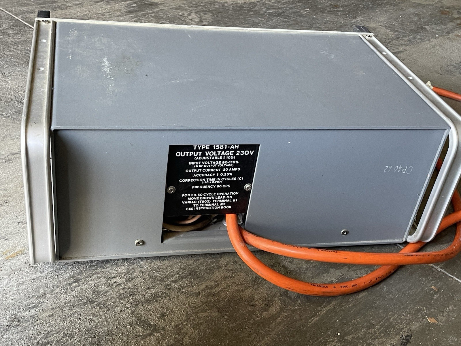 UNTESTED General Radio 1581A Variac Automatic Voltage Regulator