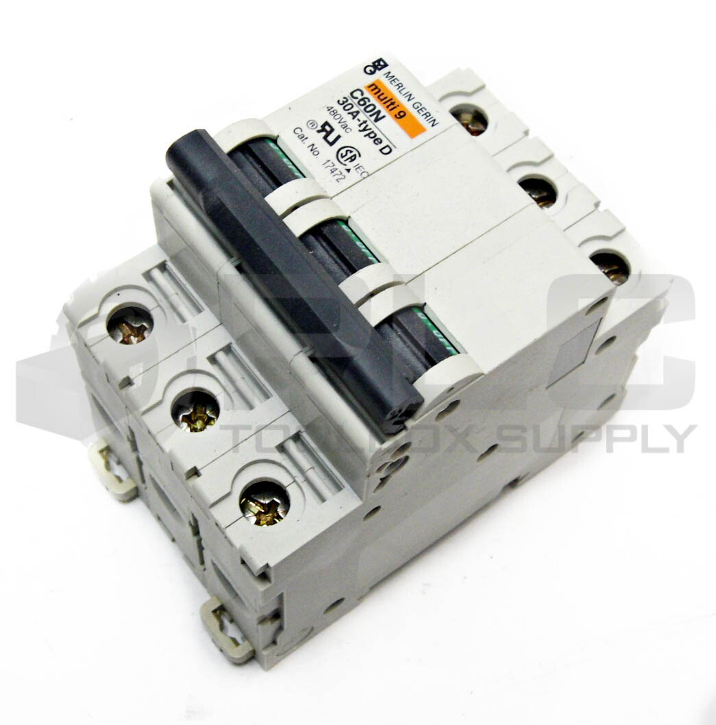 NEW SQUARE D MG17472 SUPPLEMENTARY PROTECTOR 30 AMP, 3 POLE, D CURVE, MG-17472