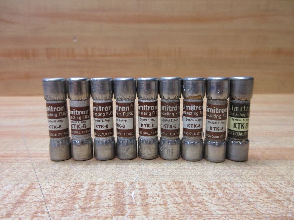 Buss KTK-8 Bussmann Fuse Cross Ref 6F133 (Pack of 9)