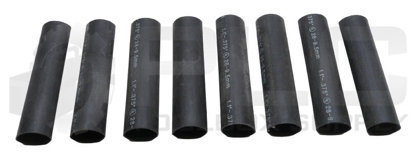 BOX OF 8 NEW BORG WARNER HST16 HEAT SHRINK TUBING, 1.1″-.375 28-9.5mm, 6″ L