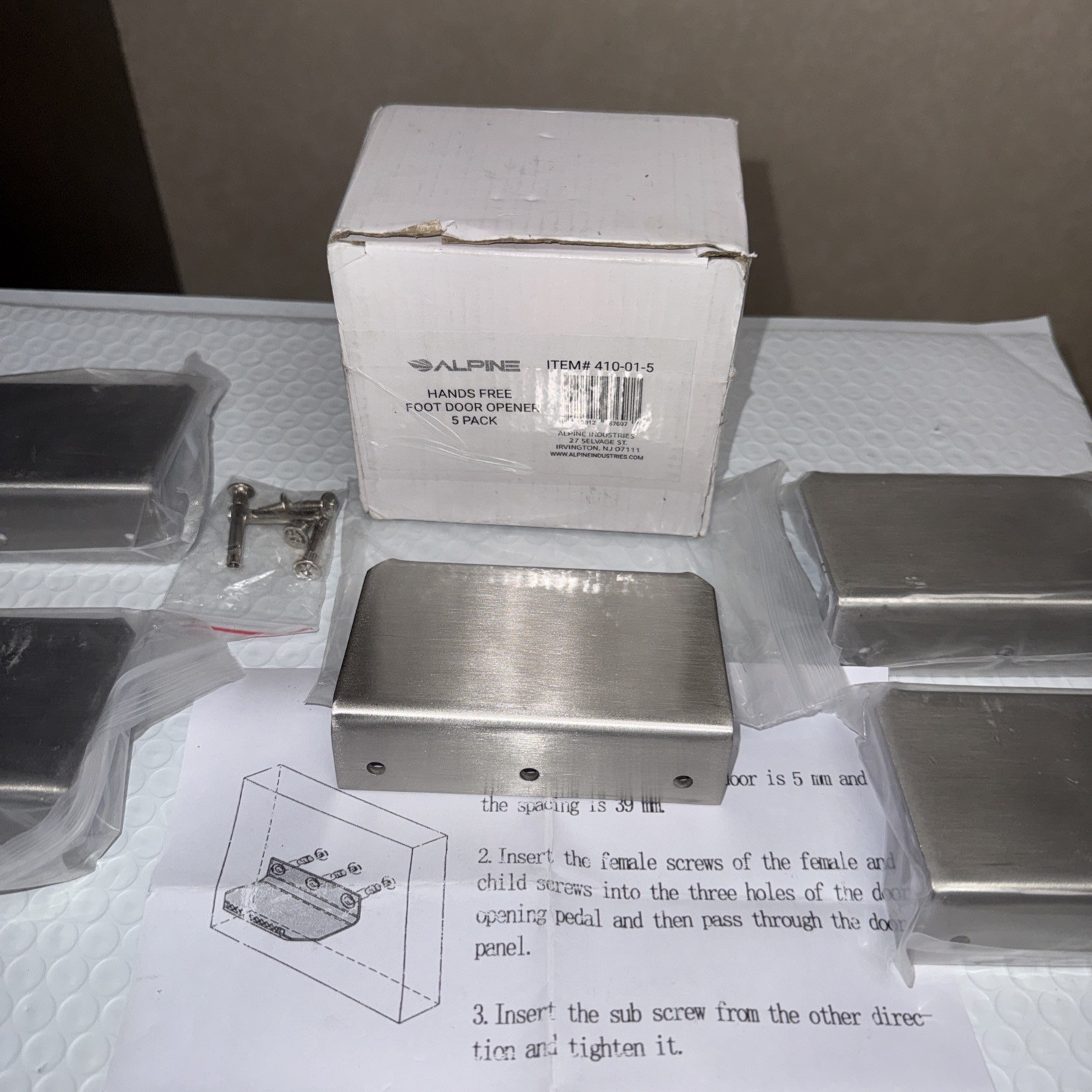 Lot Of 5 Alpine Silver Step N Pull hand free door foot opener Heavy Duty