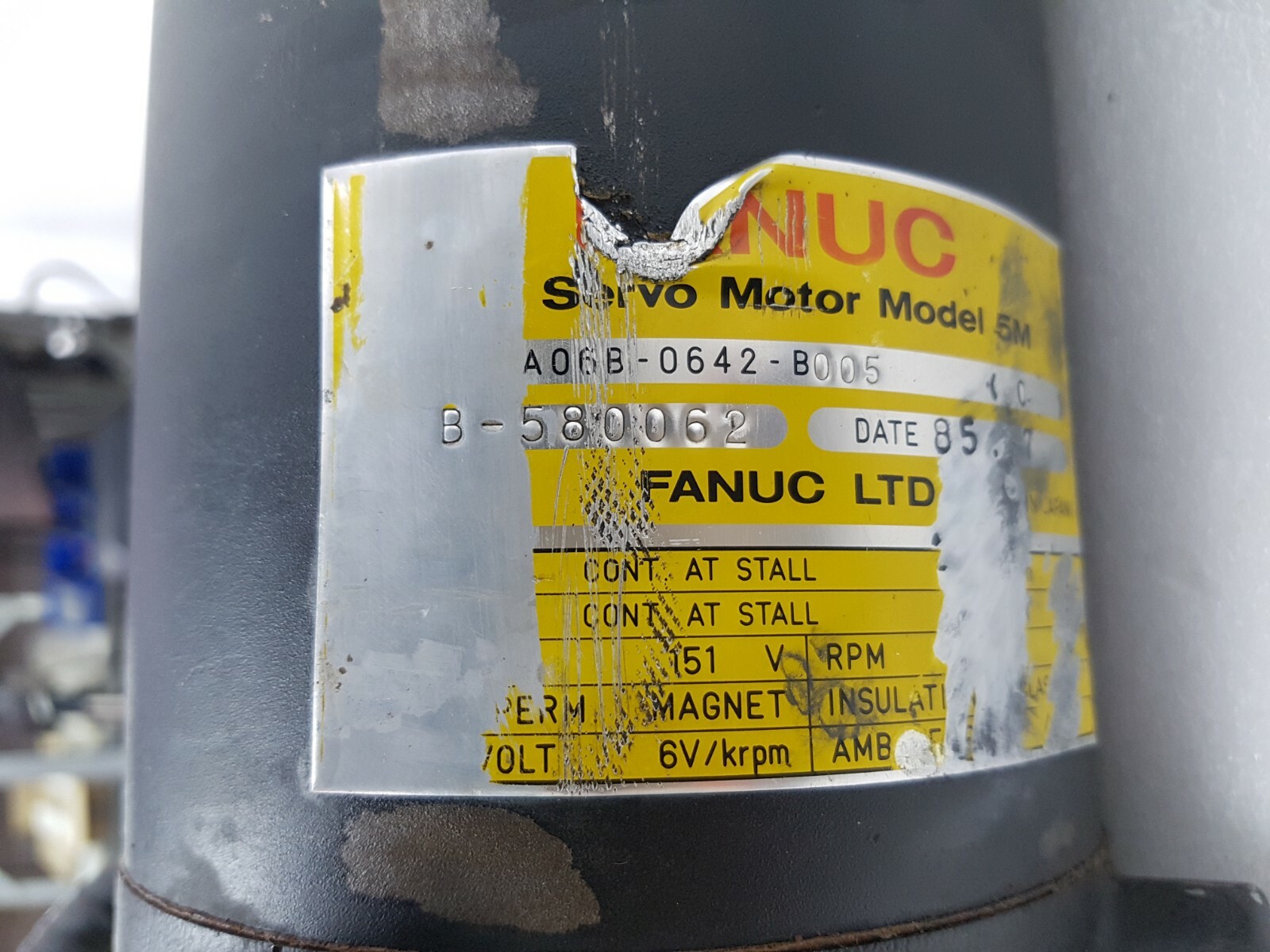FANUC SERVO MOTOR MODEL 5M A06B-0642-B005, SIEMENS 6FX2001-2CC50