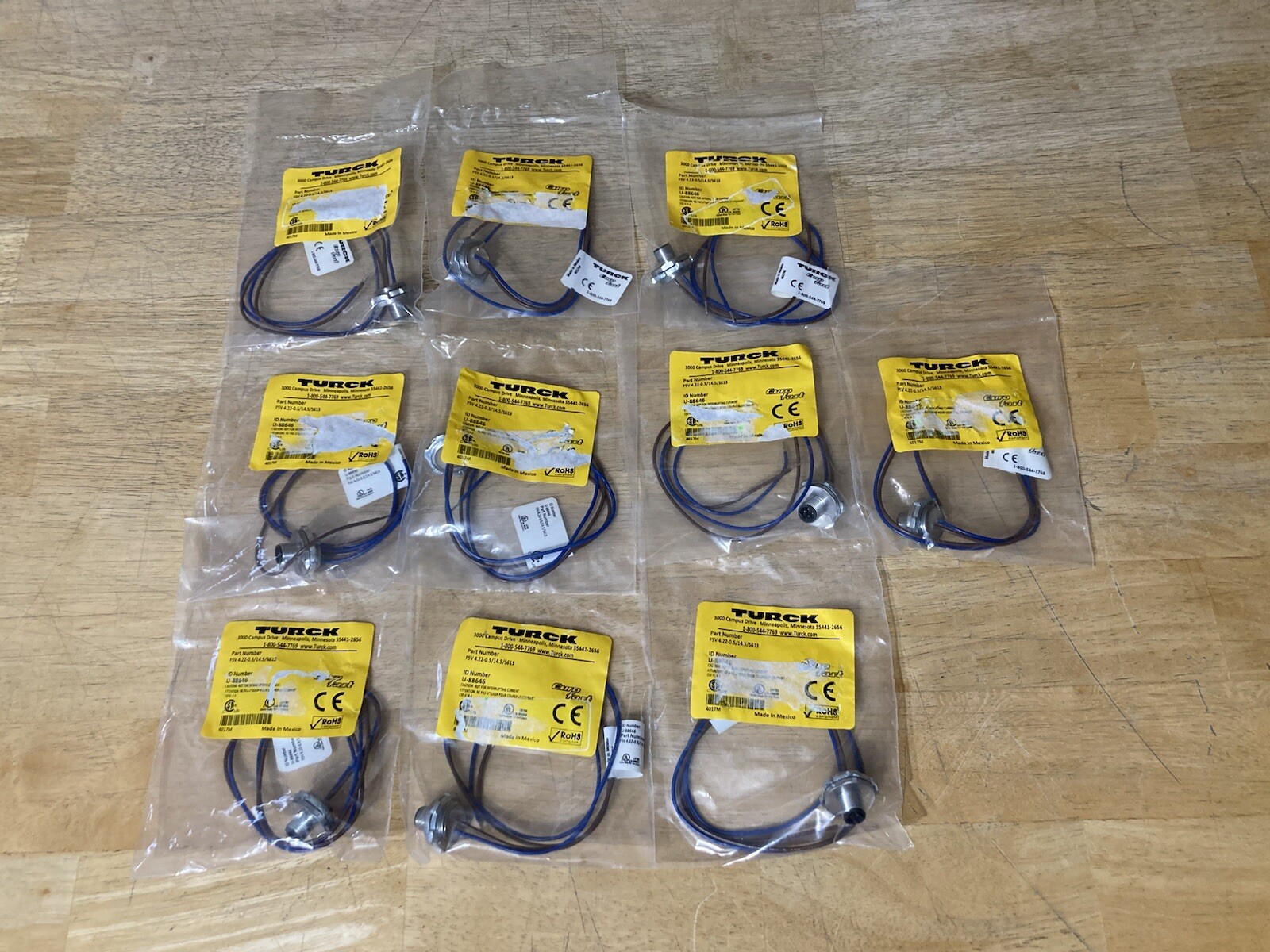 Turck FSV 4.22-0.5/14.5/S613 Panel Mount Receptacle Bulkhead Connector Lot of 10