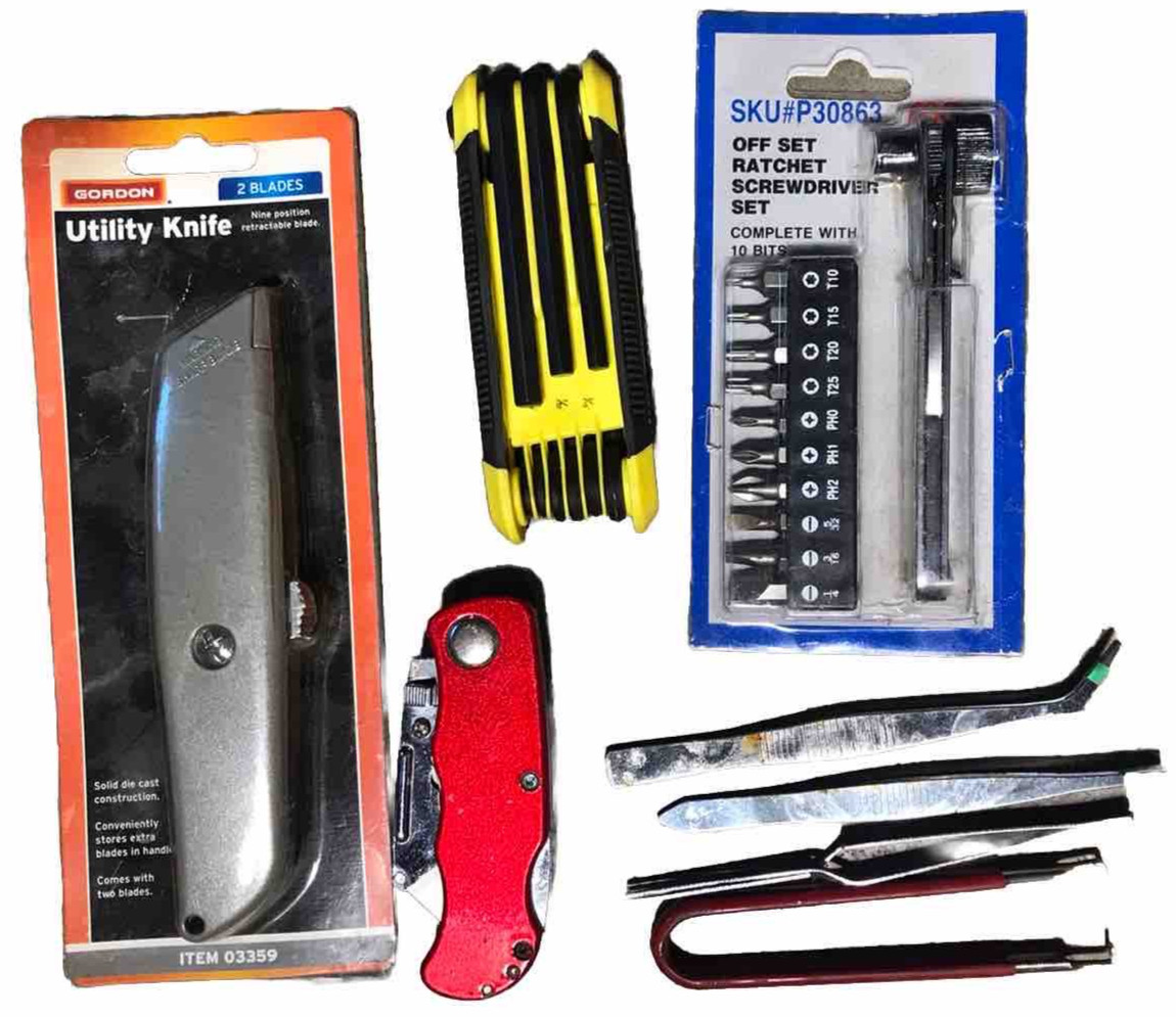Auction box Lot of Assorted Workshop tool supplies 17 TOTAL TOOLS