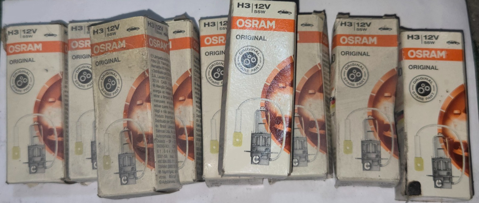 Lot of 7 Osram OEM H3 Halogen Fog Off-Road Headlight Bulb 55W NOS