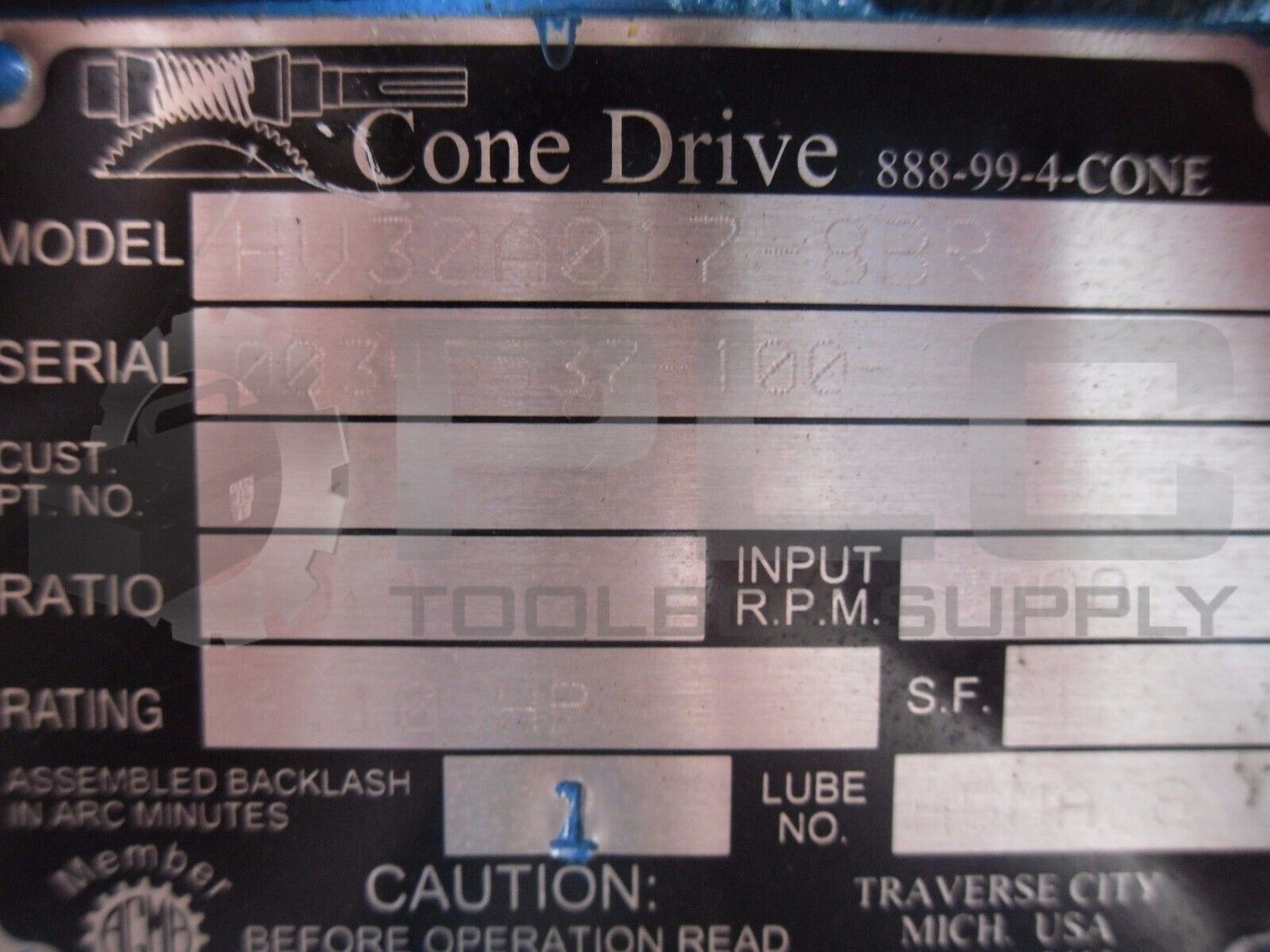 NEW CONE DRIVE HV30A017-8BR REDUCER 10:1 RATIO 4.10 HP 3000 RPM