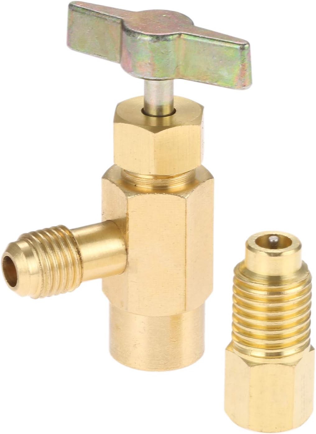 R1234YF Self-Sealing Can Tap with R134A Tank Adapter, 1/2’’ to 1/4’’ SAE Refrige