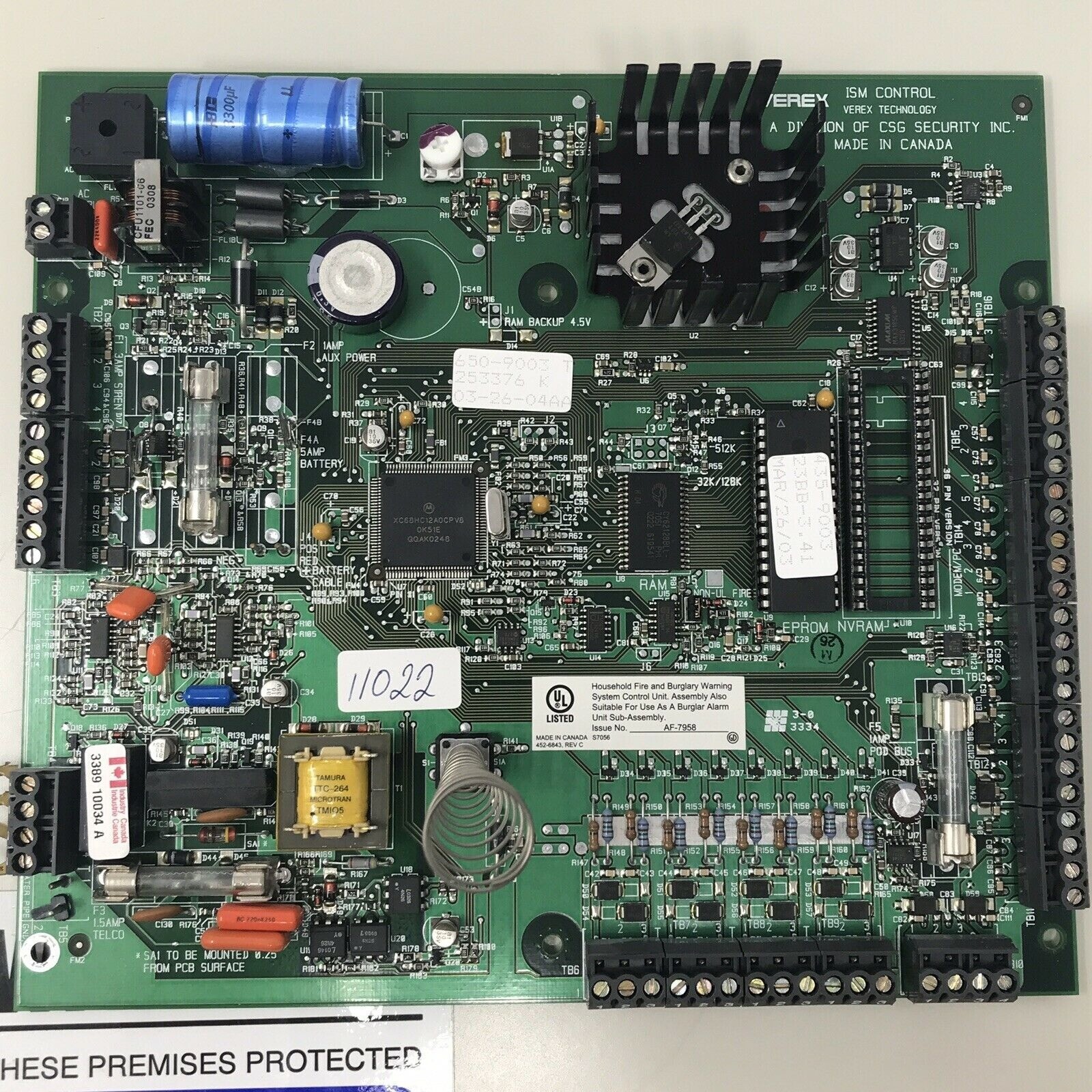 Verex ISM Control Motherboard 641-9000 Rev. B