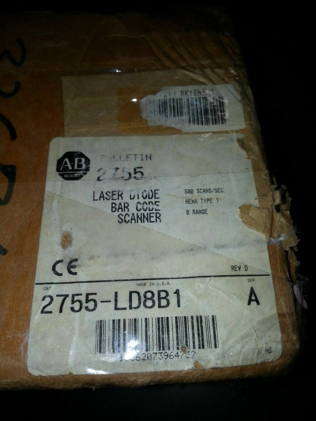 Allen-Bradley 2755-LD8B1 Visible Laser Diode Barcode Scanner Industrial Control