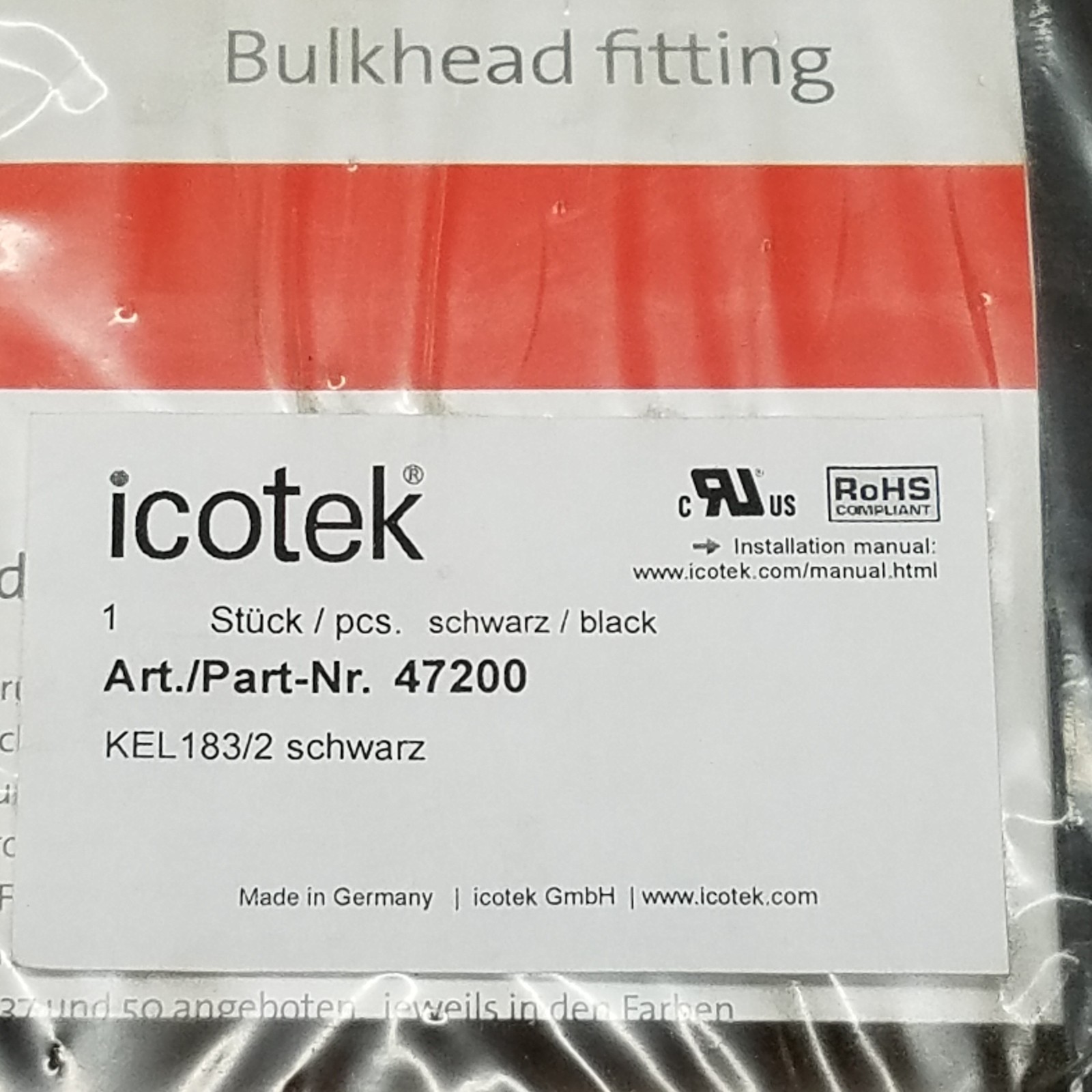 Icotek 47200 Cable Entry Frame, KEL 183/2, IP54 – NEW