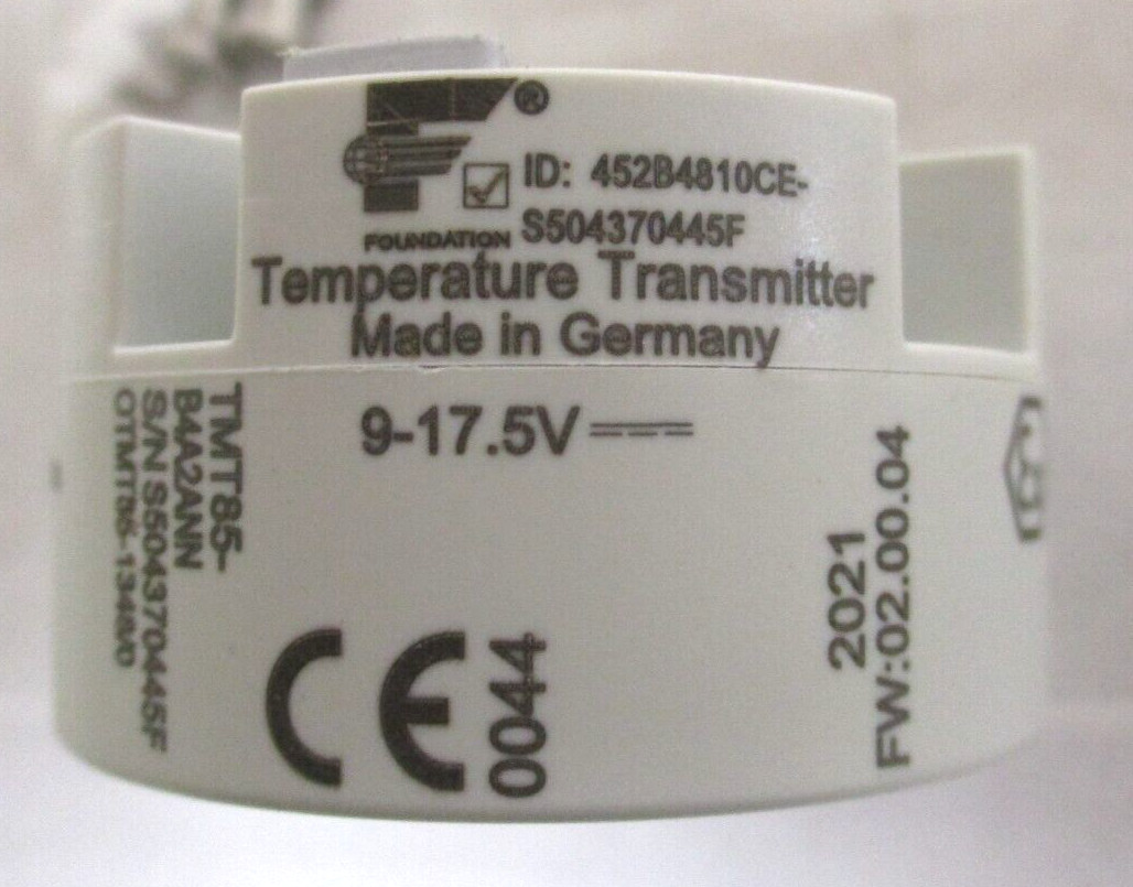 ENDRESS & HAUSER , TMT85-B4A2ANN , TEMPERATURE TRANSMITTER