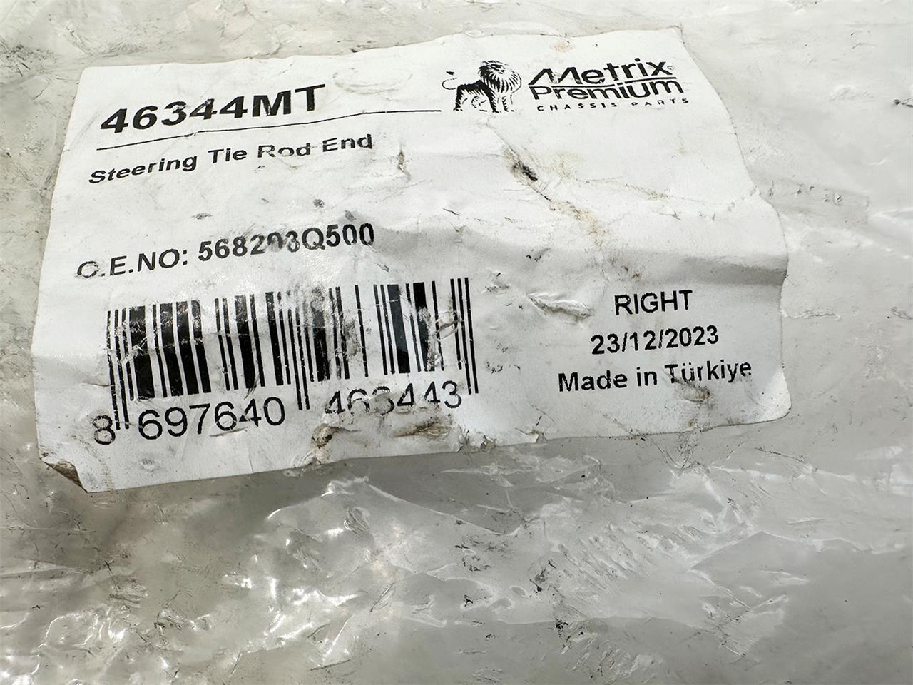 Metrix Premium Passenger Side Right Tie Rod End 46344MT NEW FREE FAST SHIP