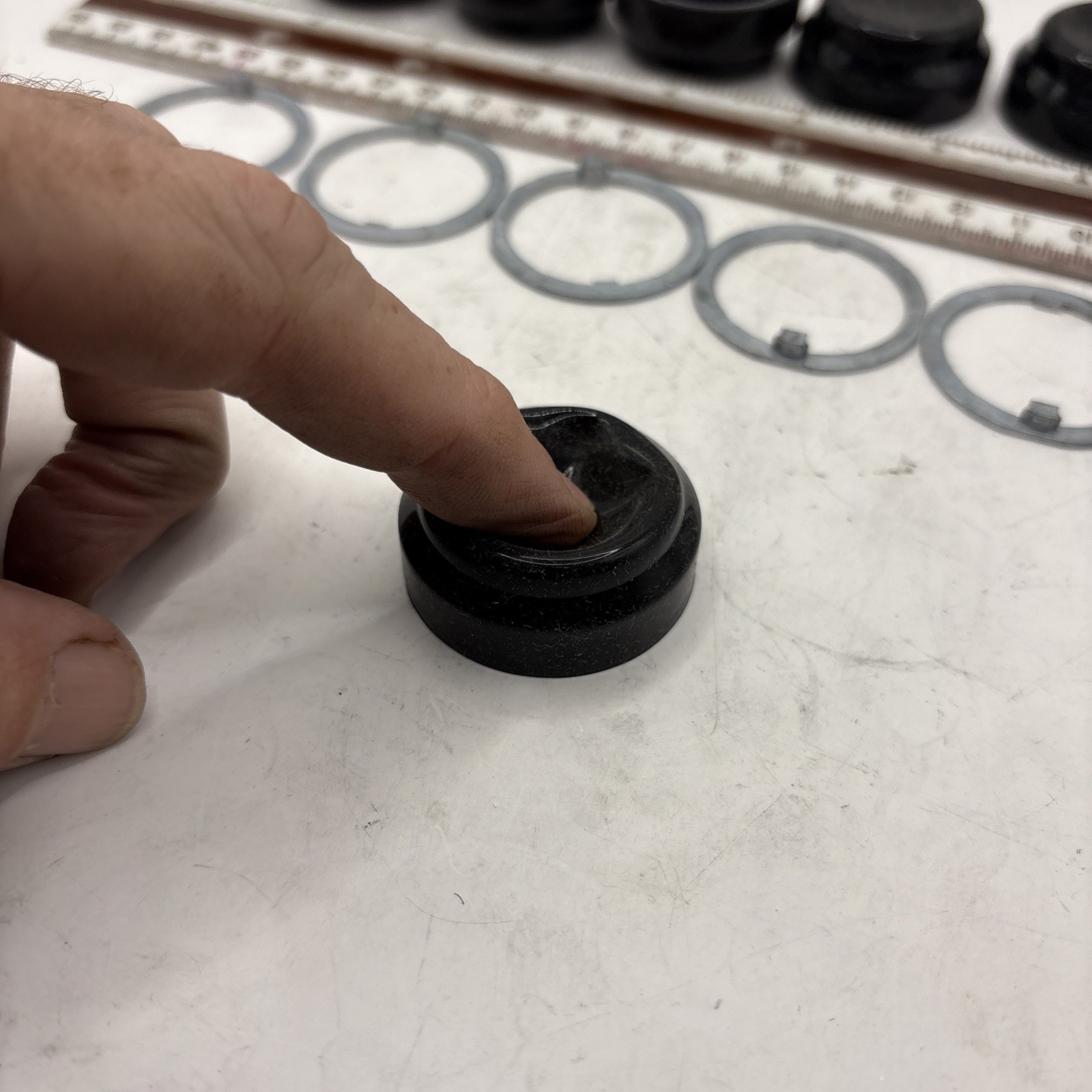 Industrial Black Push Buttons Lot Of 6