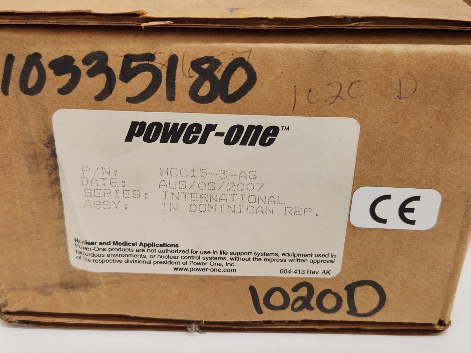 NEW IN BOX! POWER-ONE POWER SUPPLY HCC15-3-AG
