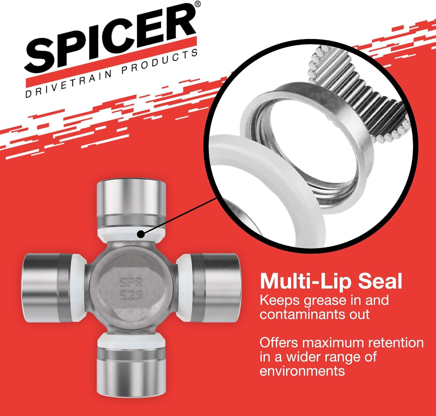 Spicer Greaseable Universal Joint Kit 1000Sg Series Snap Rings 0.938 Inch