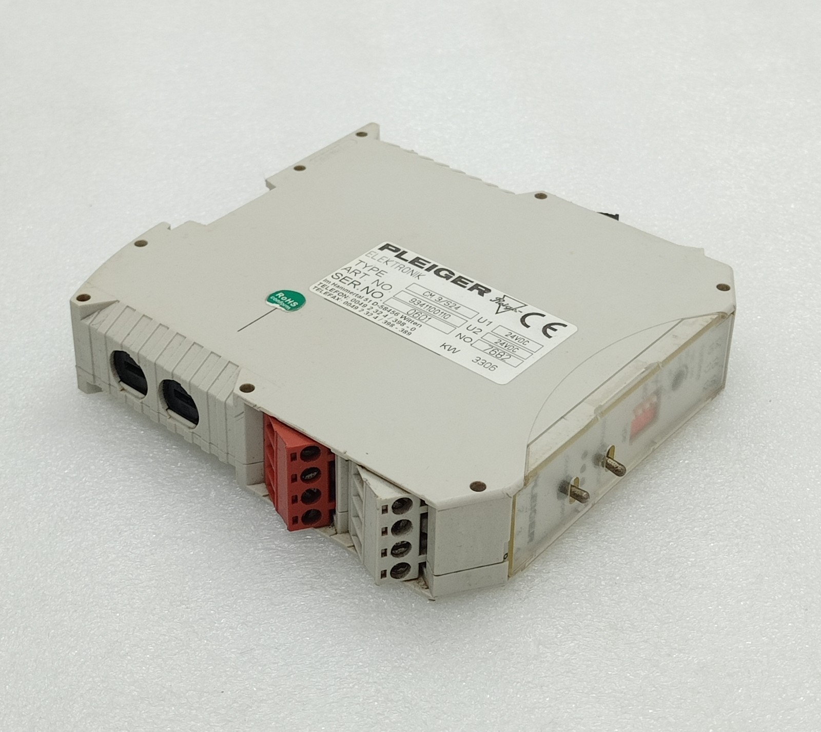 Pleiger CM 3/S24 Control Module 9341100110 / Pleiger Elektronik CM3/S24 / 24Vdc