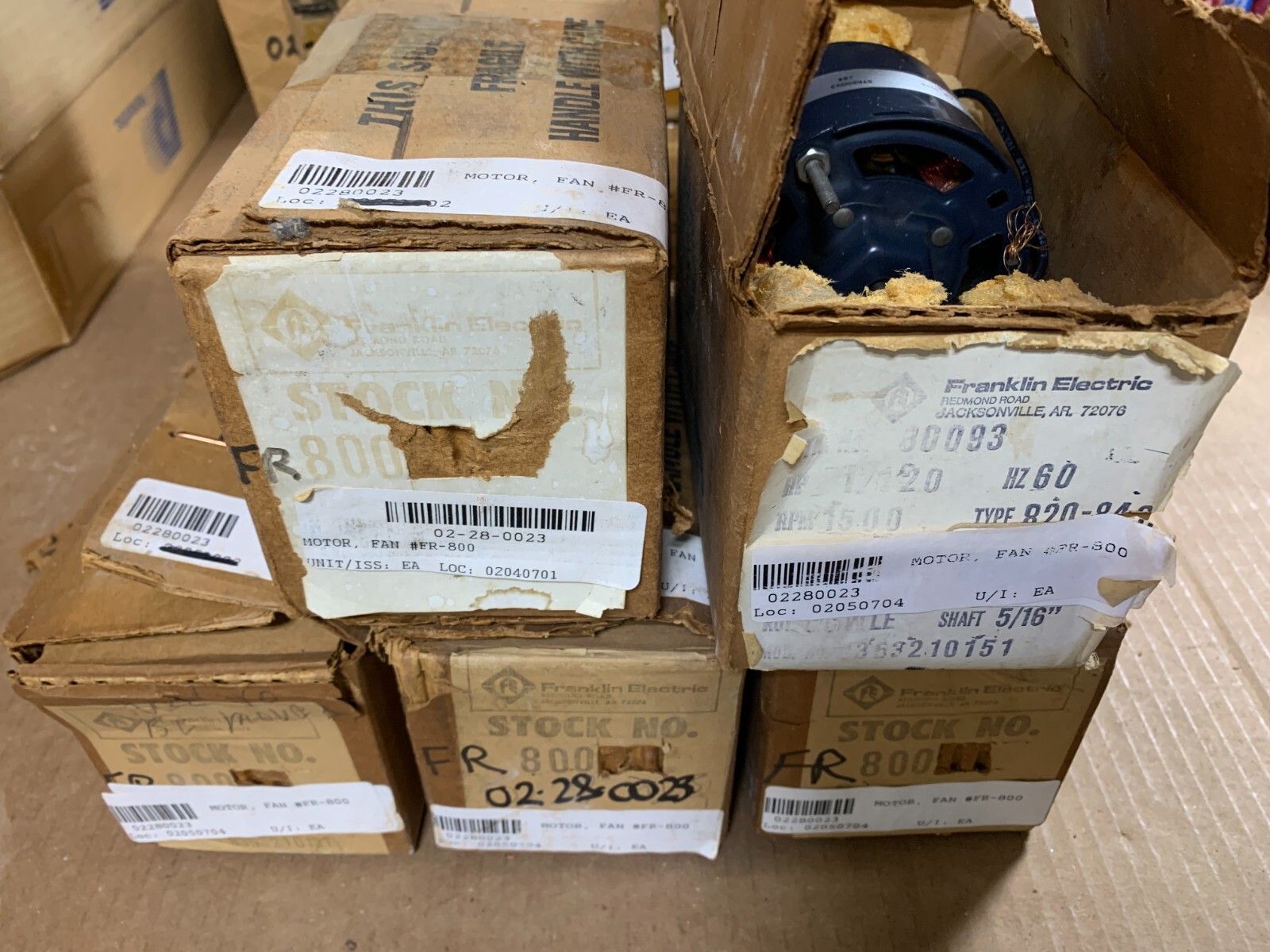 *Lot of 5* Franklin Electric 8353210151 / 80093 1/120HP 1500RPM 115V. Unused