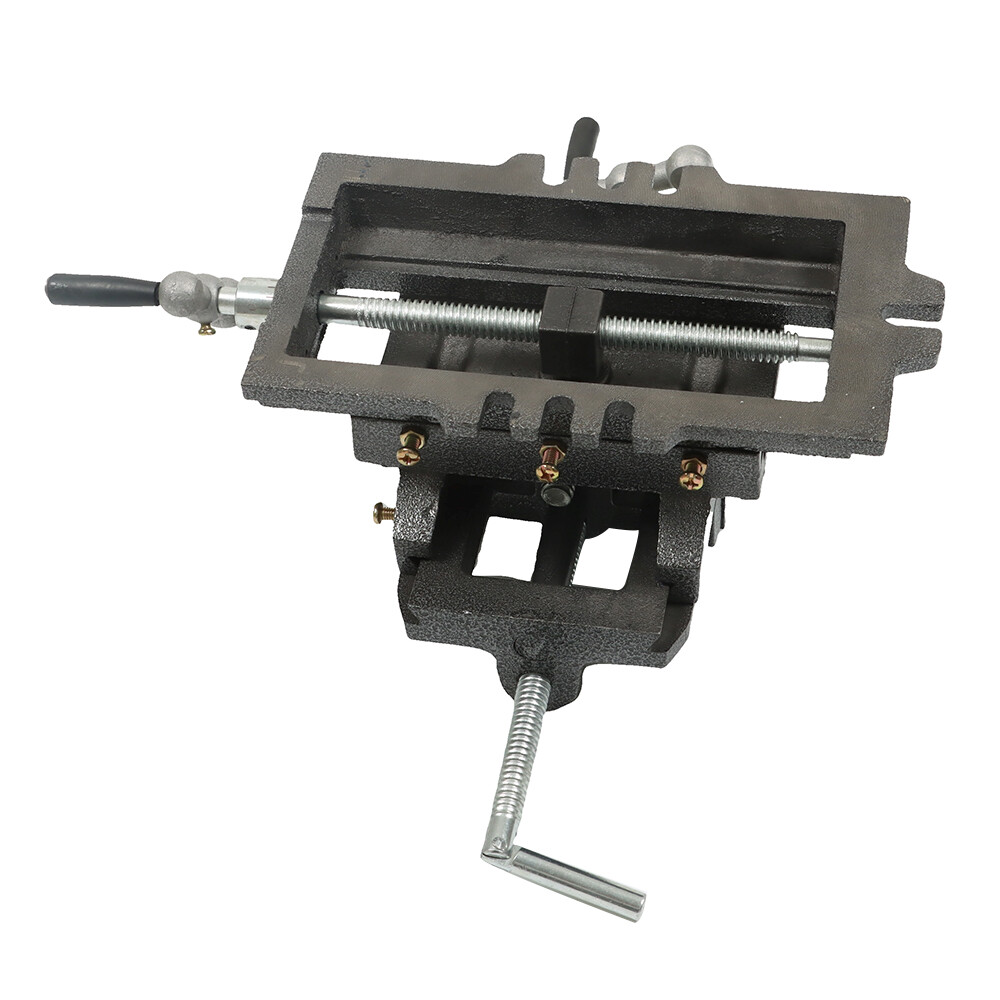 5 Inch Cross Press Vise Slide Vice For Duty Sliding Drill Shop Grip Tools Heavy