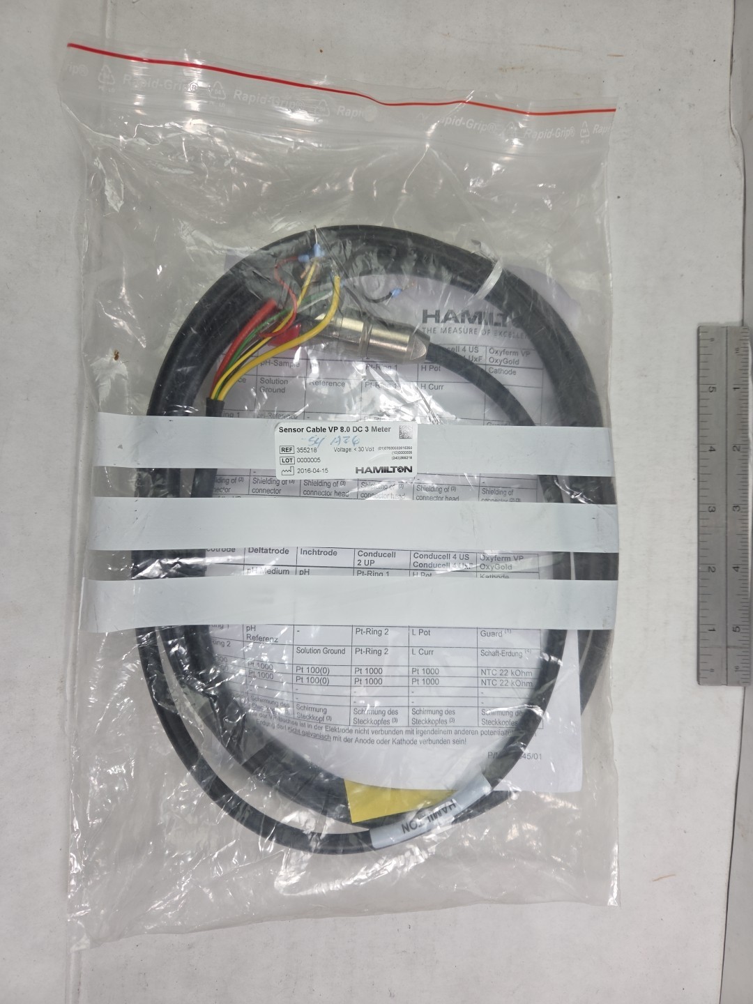 HAMILTON 355218 Sensor Cable VP 8.0 DC 3 meter