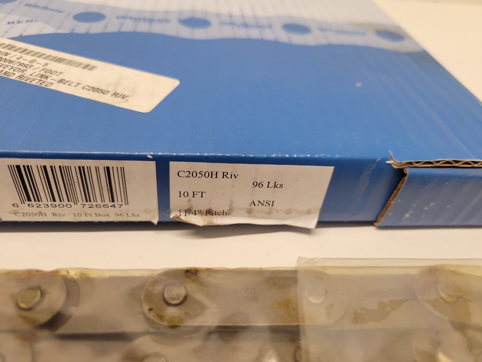 NEW OLD STOCK! WHITNEY RENOLD 96 LINKS 10′ ROLLER CHAIN C2050H