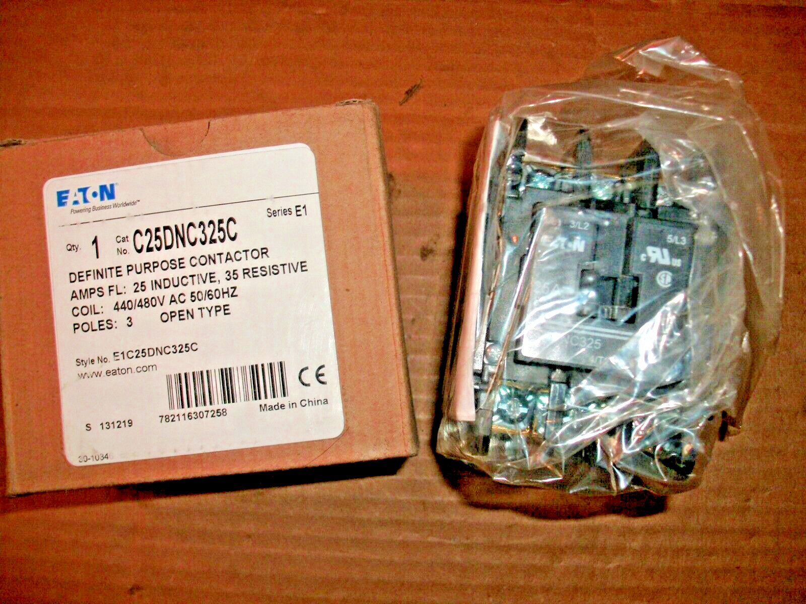 EATON C25DND225H 277V COIL 2 POLE 25A/35A CONTACTOR – 7 AVAILABLE
